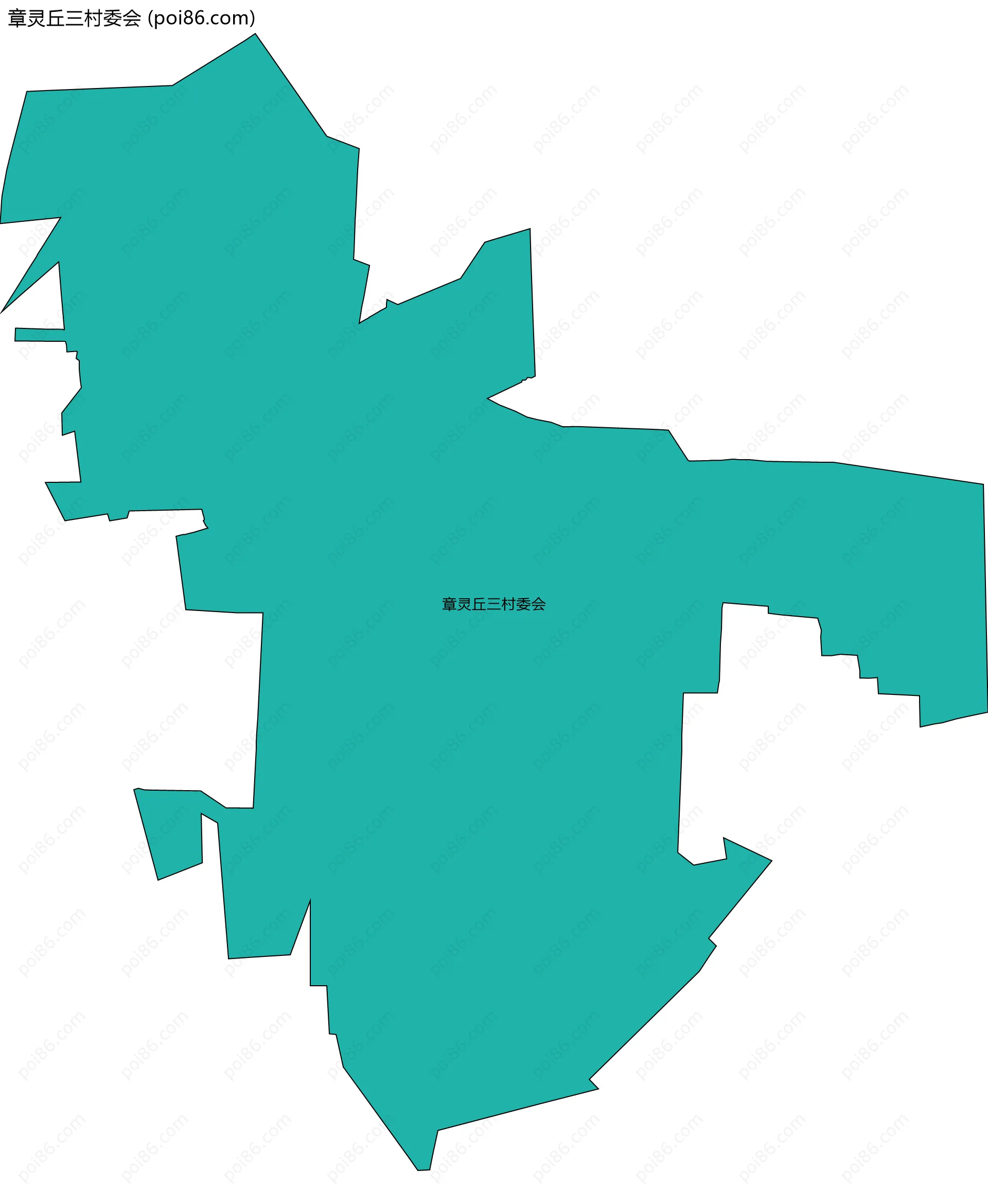 章灵丘三村委会边界地图