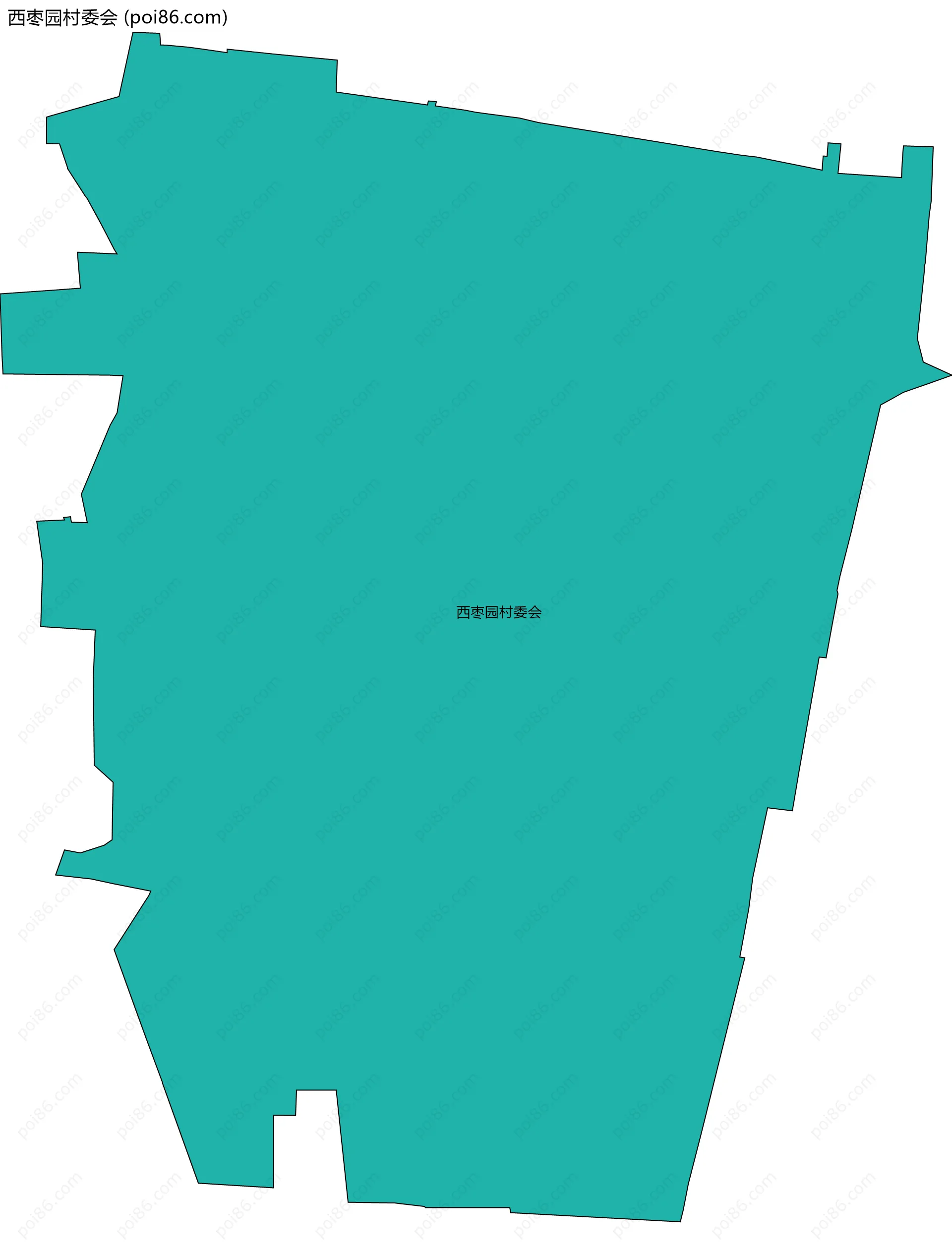 西枣园村委会边界地图