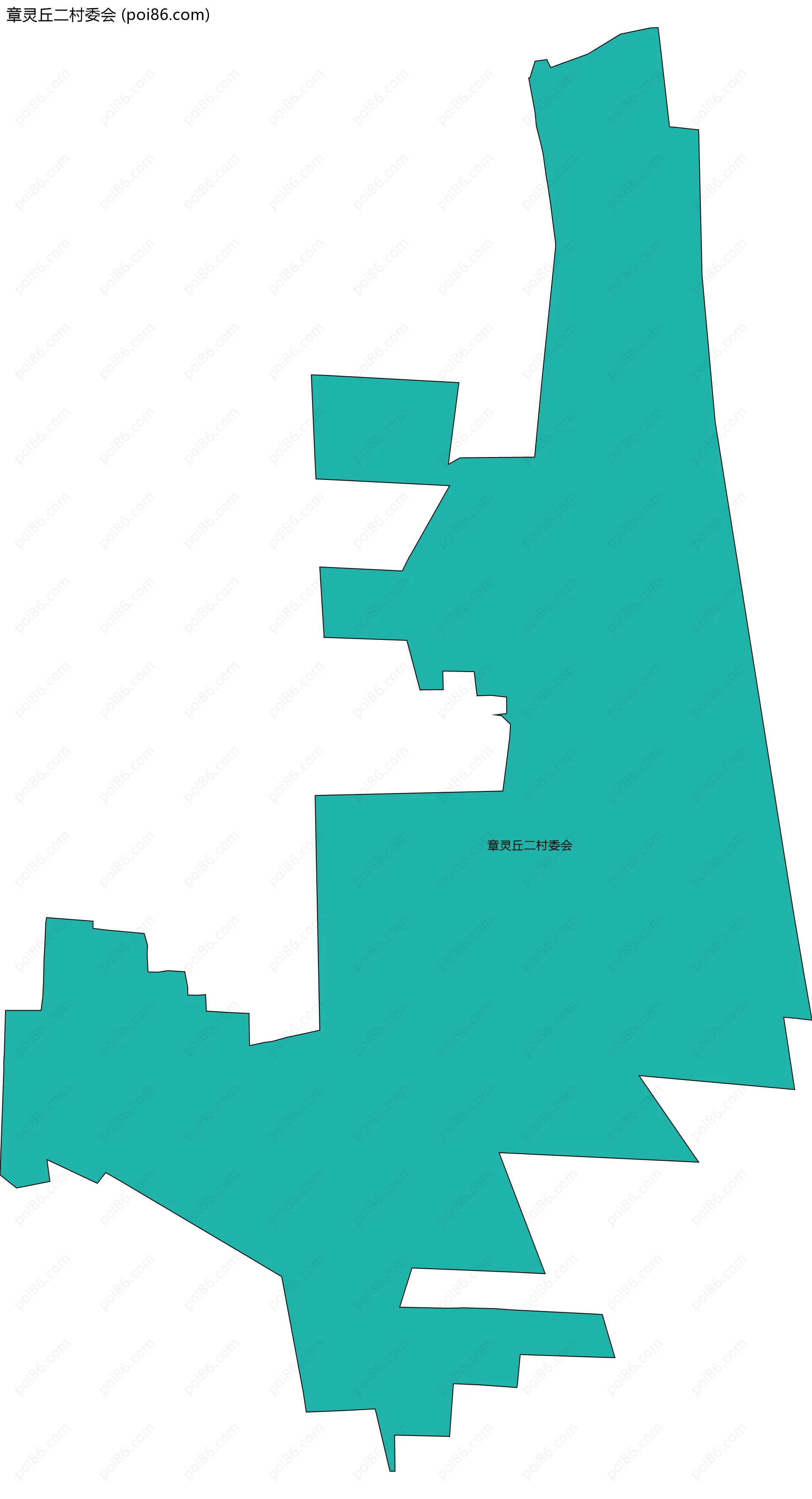 章灵丘二村委会边界地图