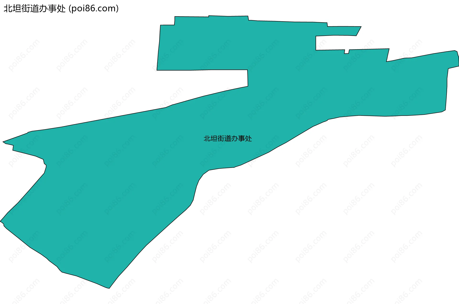 北坦街道办事处边界地图(五级行政区划)