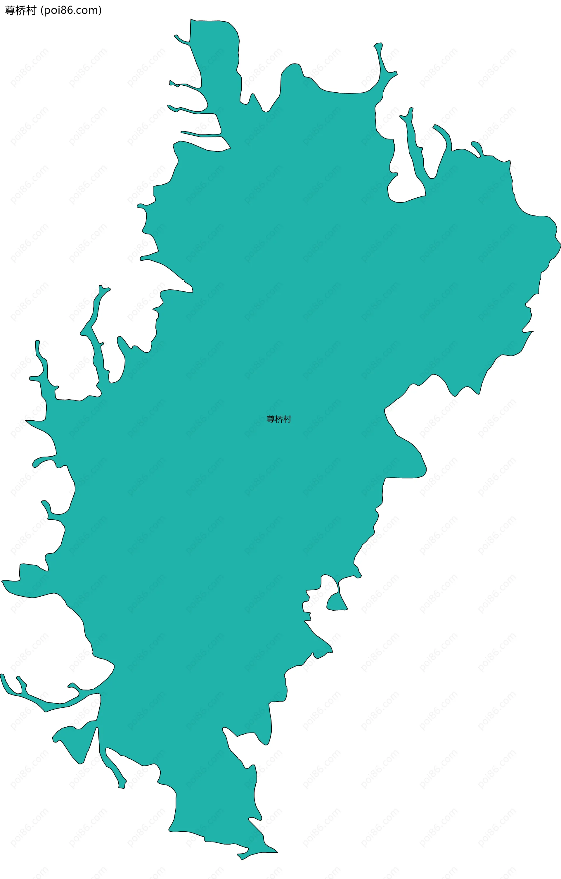 尊桥村边界地图