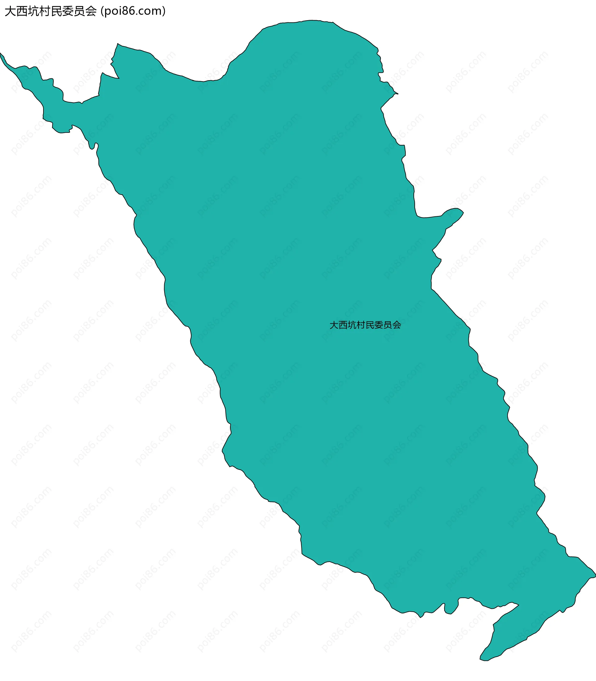 大西坑村民委员会边界地图