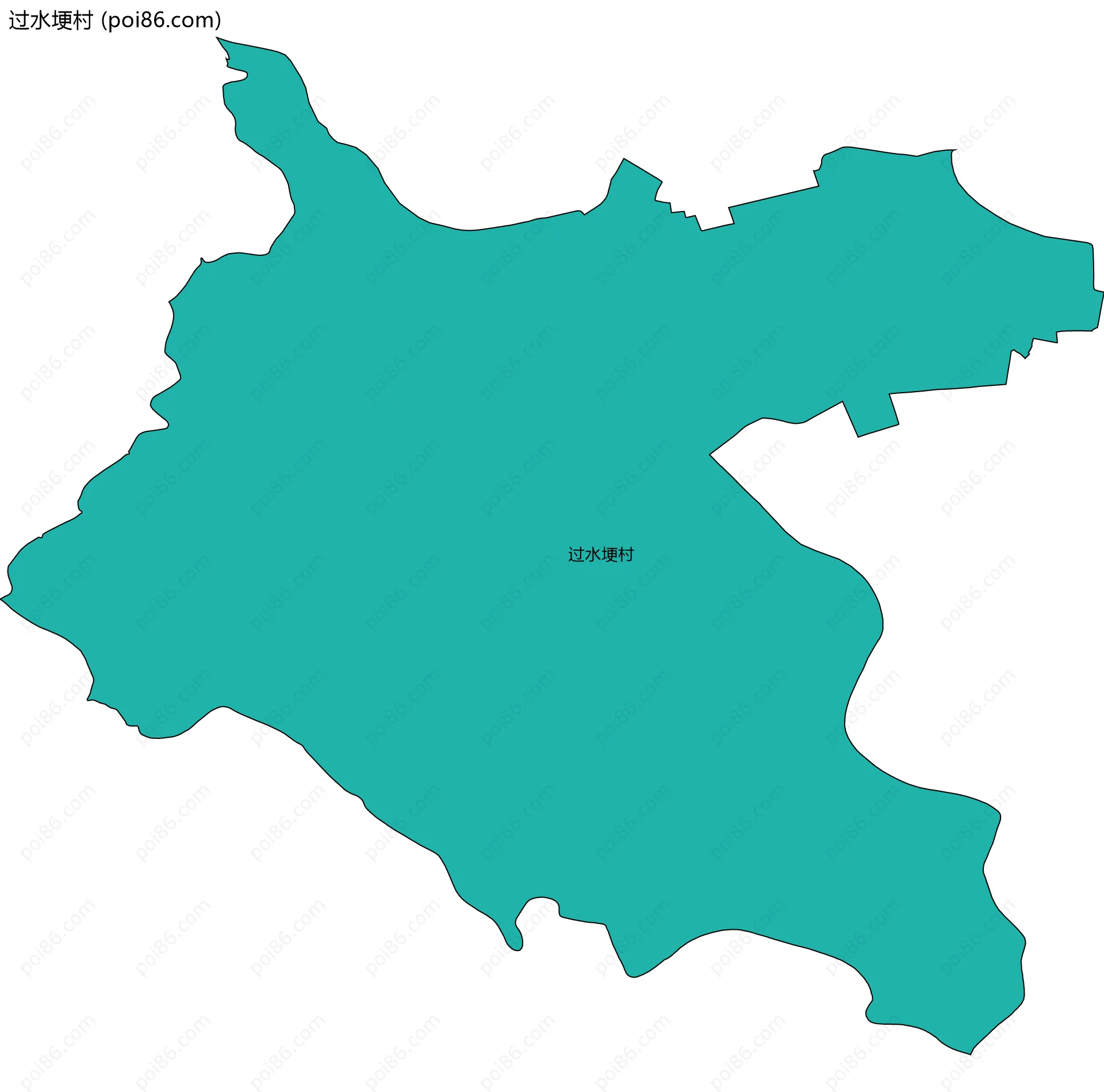 过水埂村边界地图