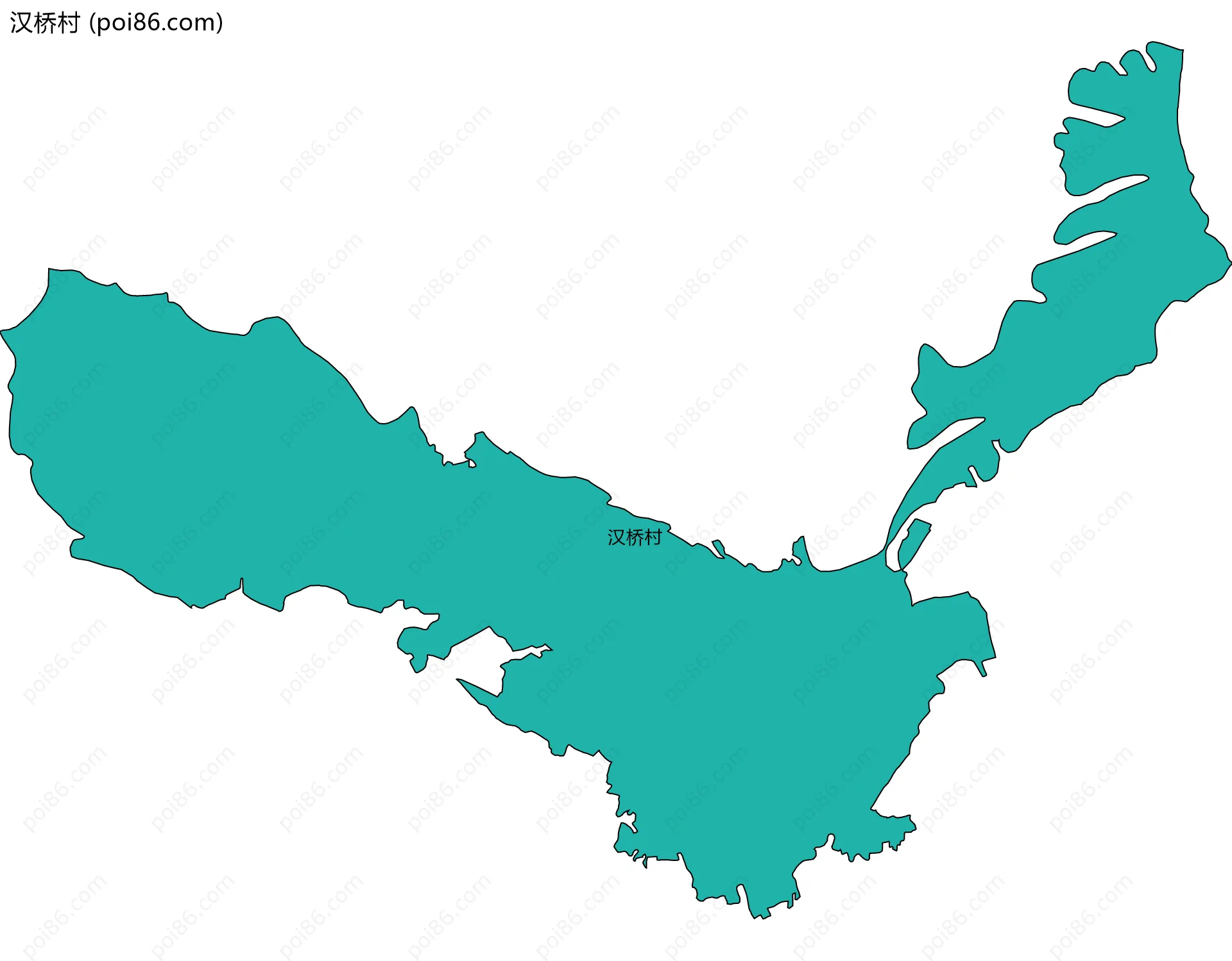 汉桥村边界地图