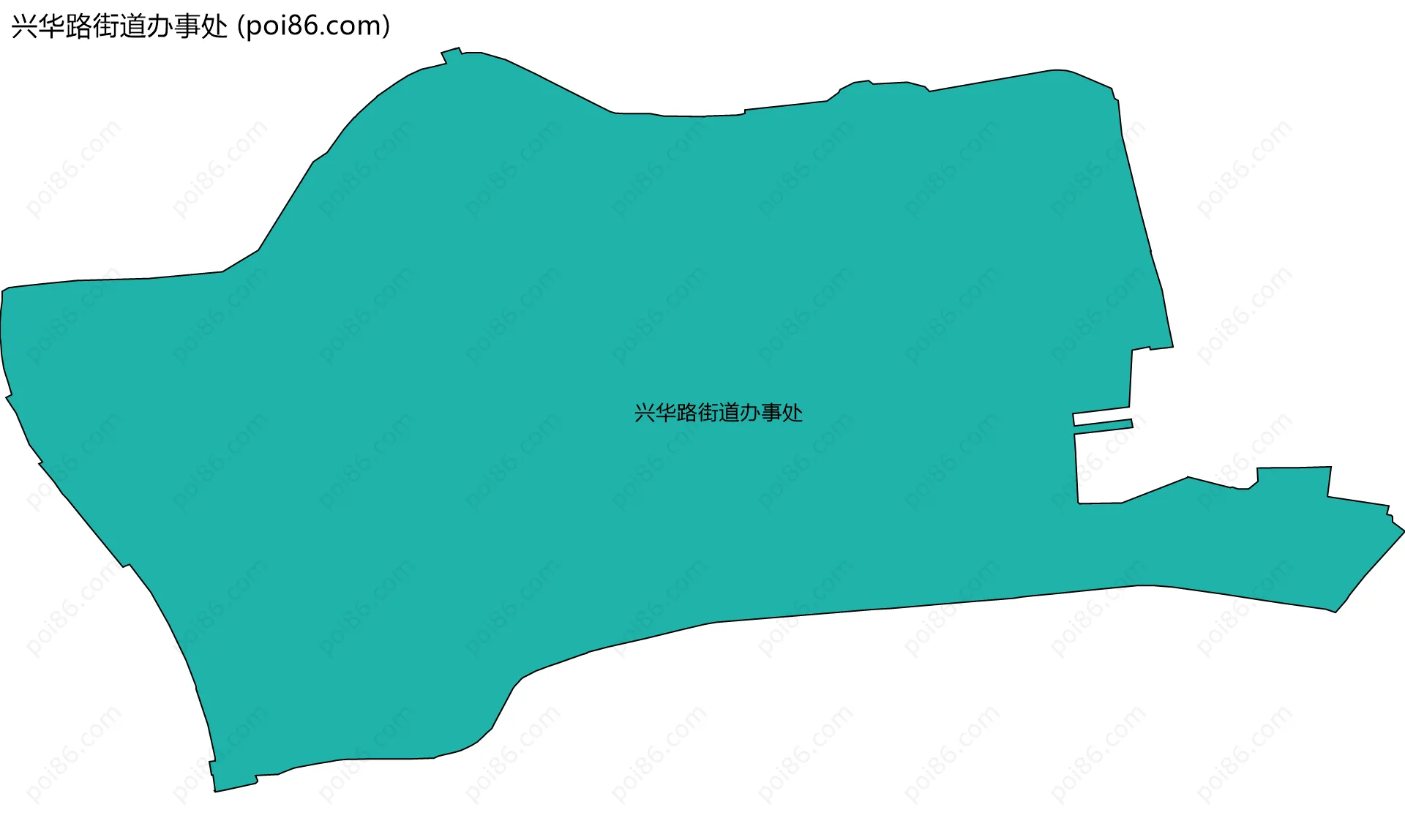 兴华路街道办事处边界地图(五级行政区划)