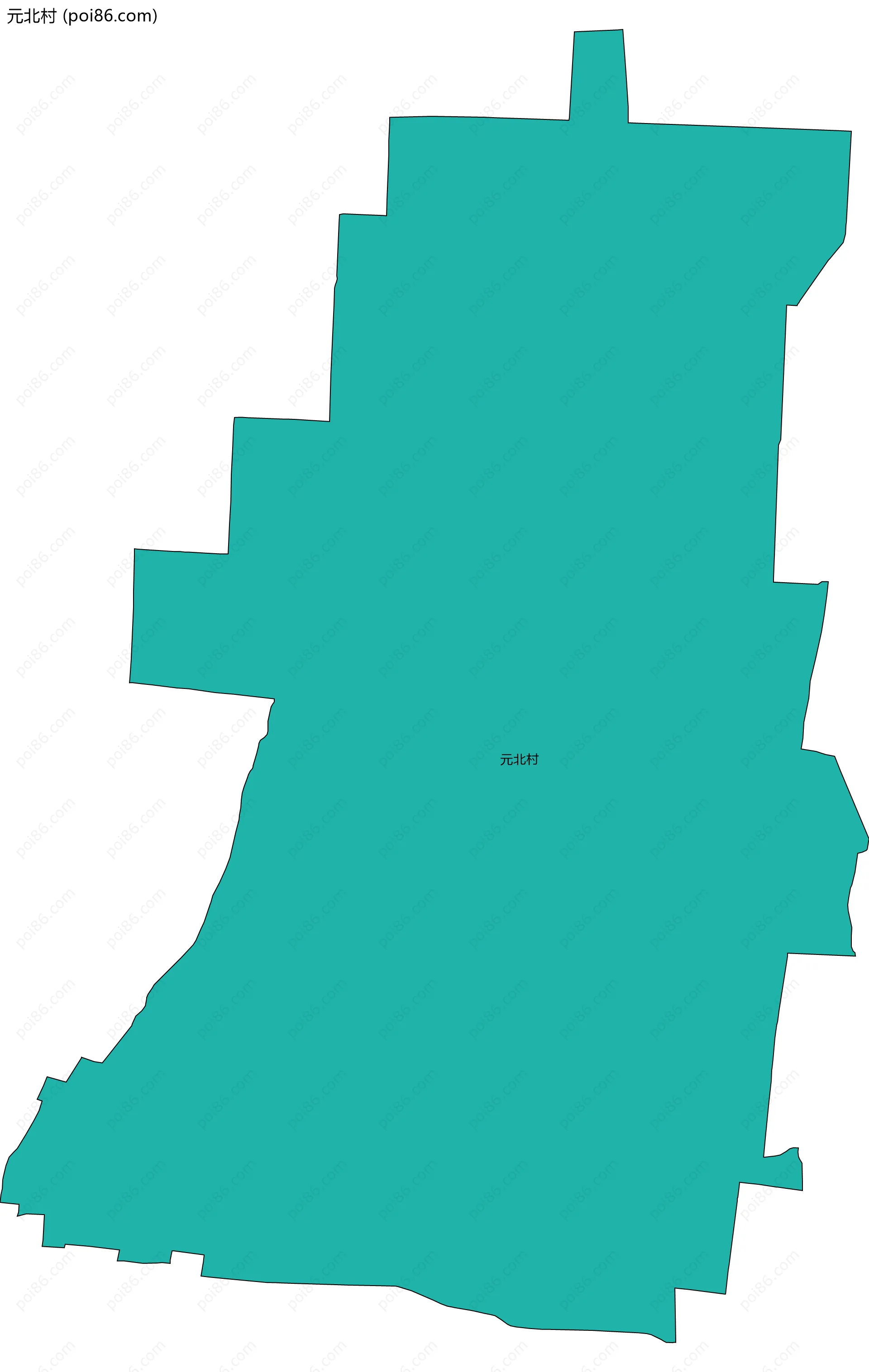 元北村边界地图