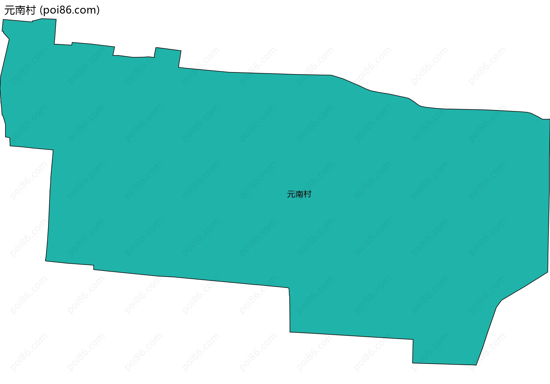 元南村边界地图
