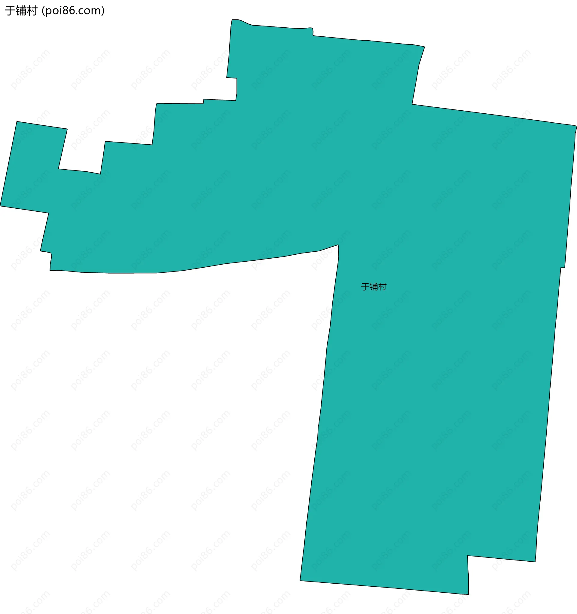 于铺村边界地图