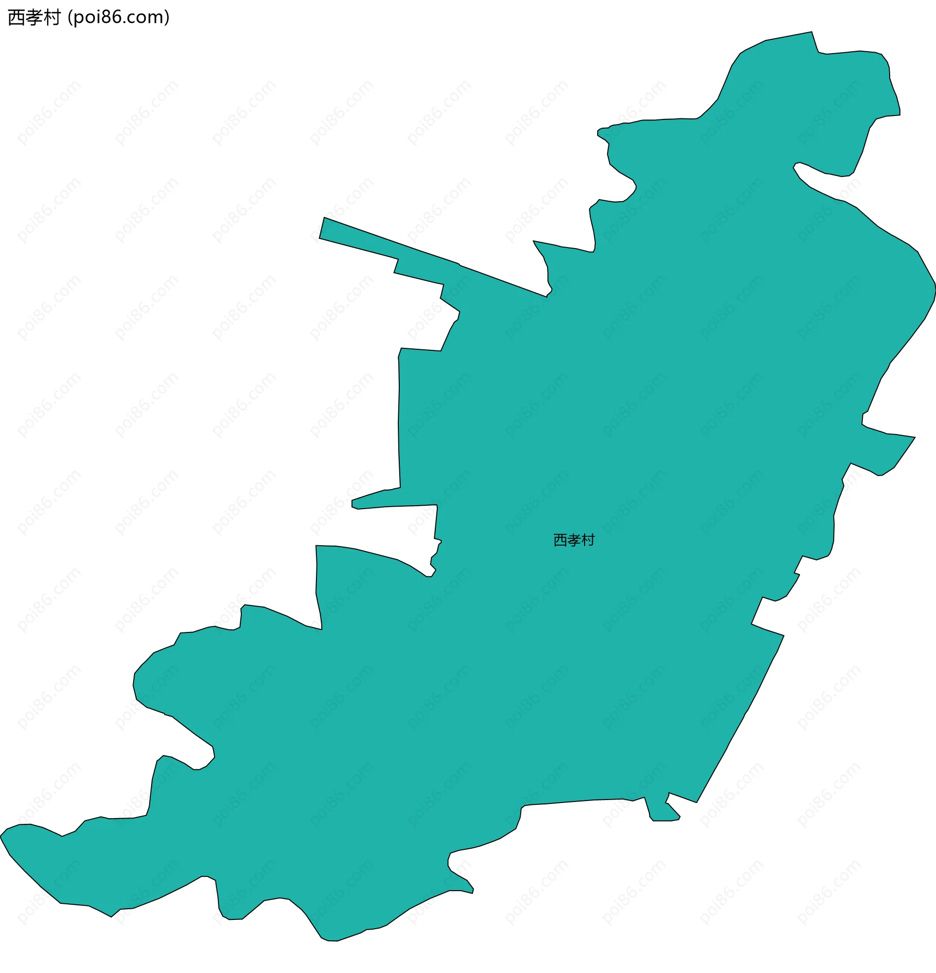 西孝村边界地图