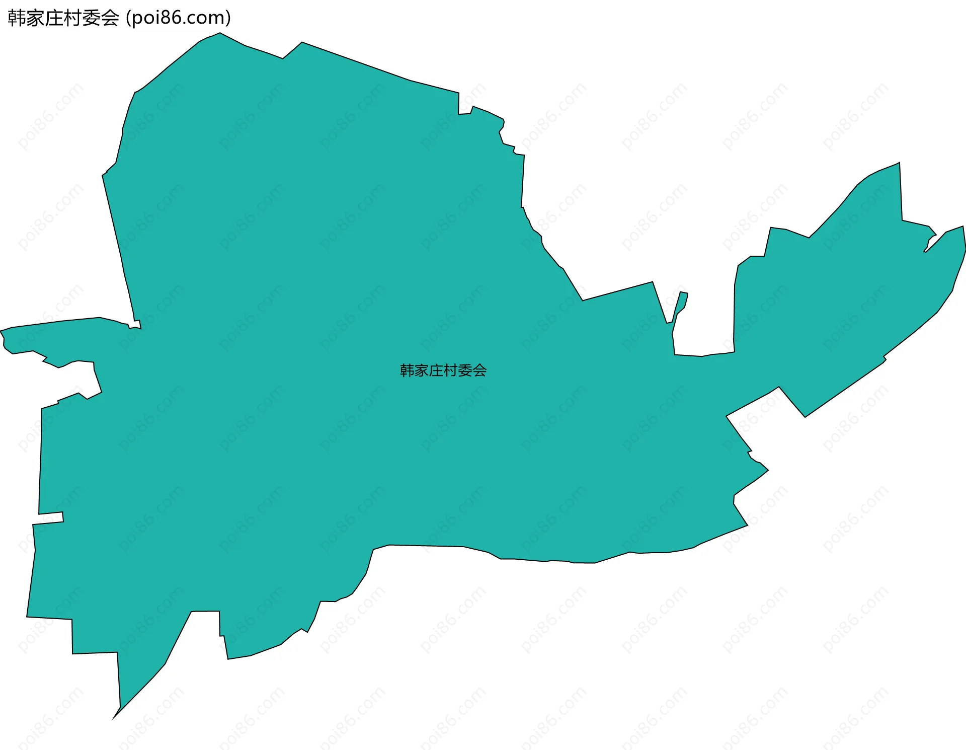 韩家庄村委会边界地图