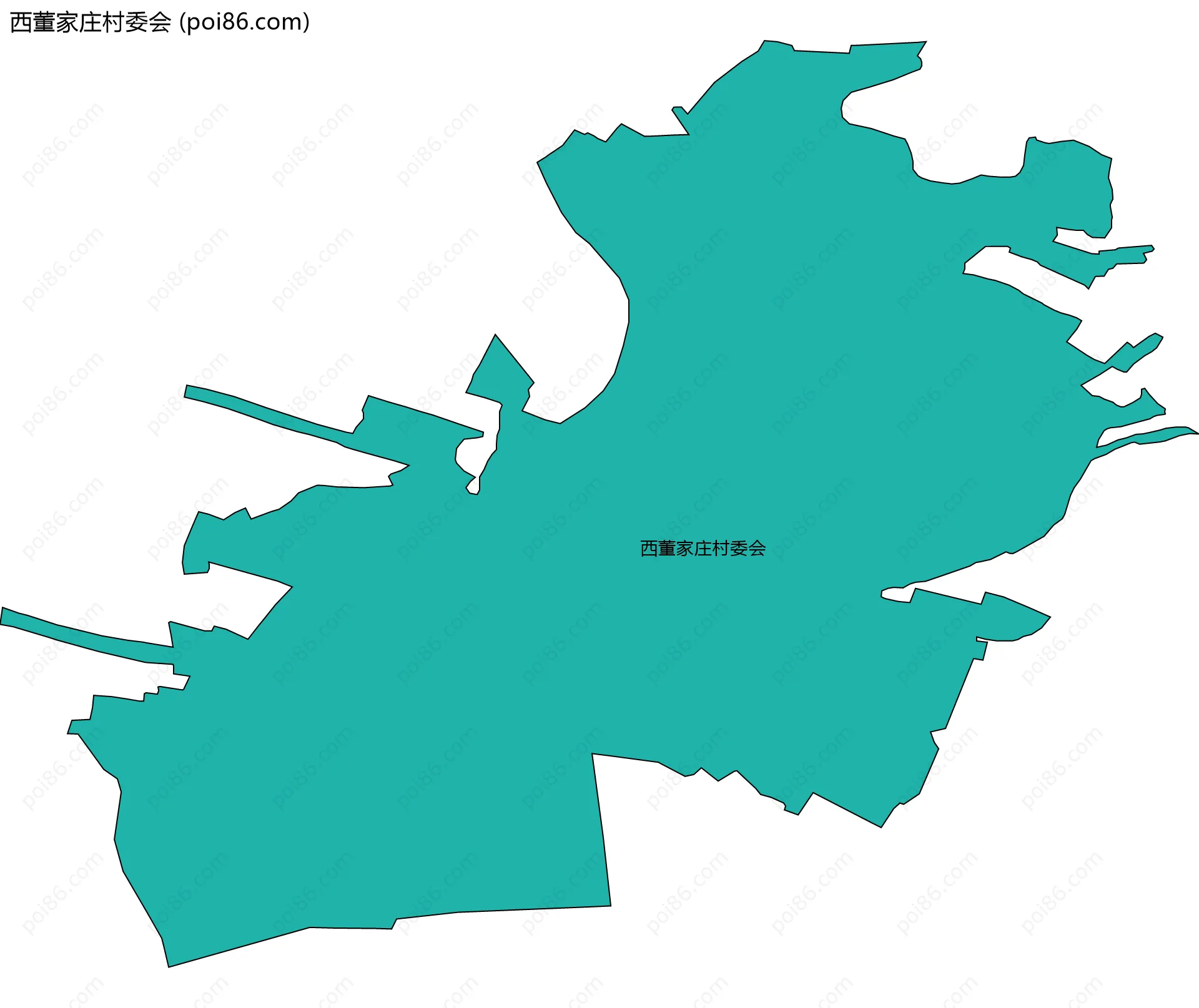 西董家庄村委会边界地图