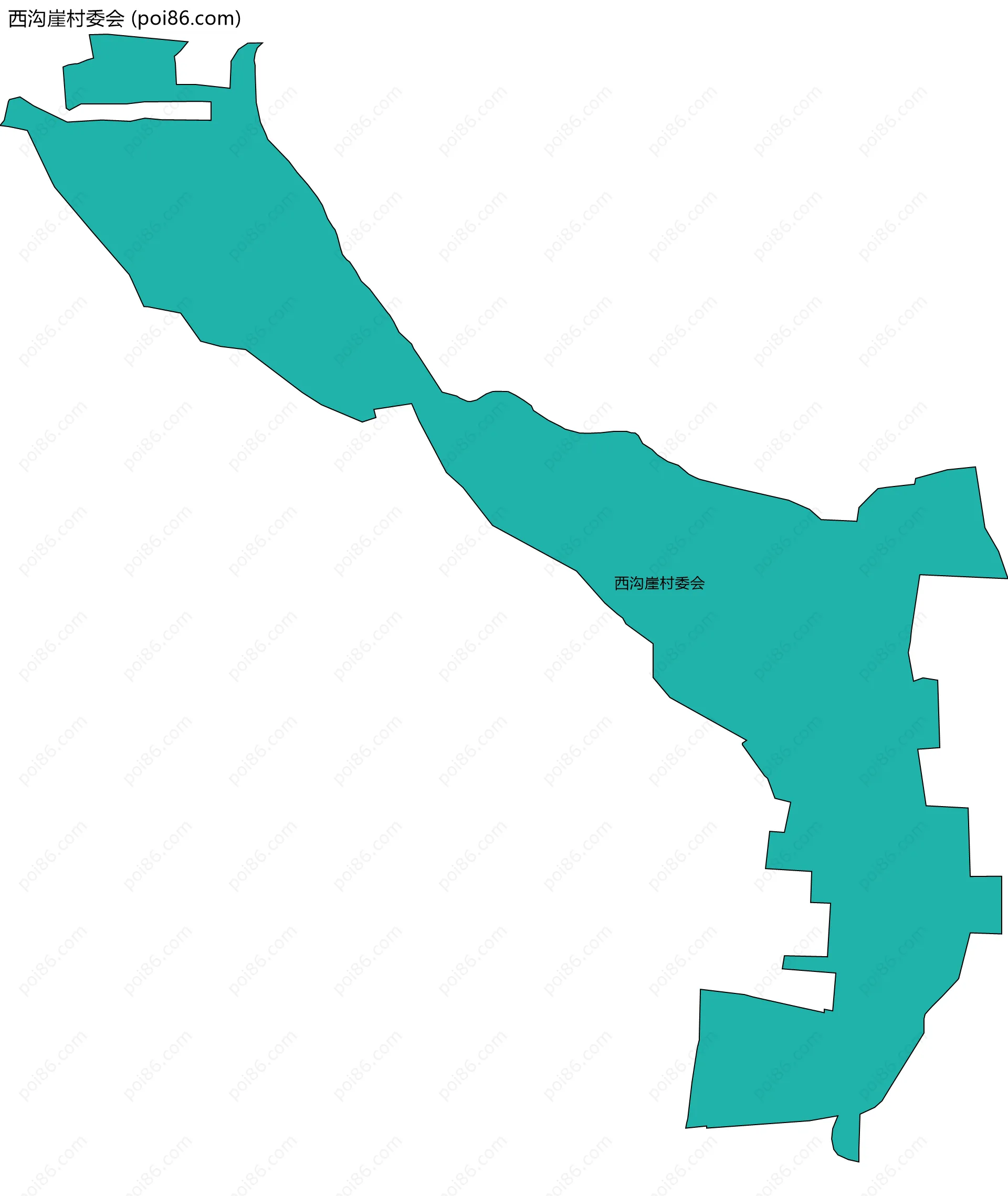西沟崖村委会边界地图