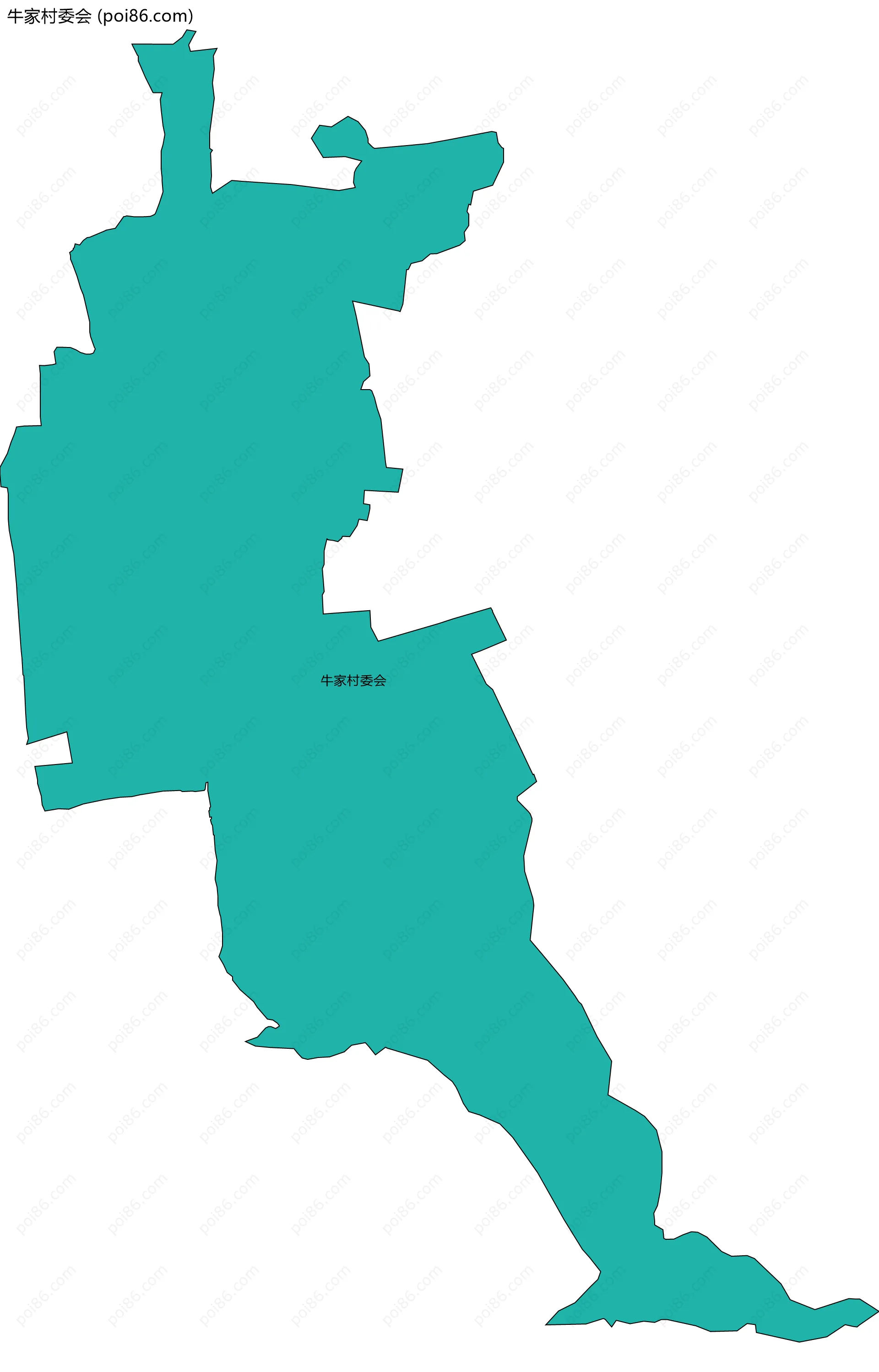 牛家村委会边界地图
