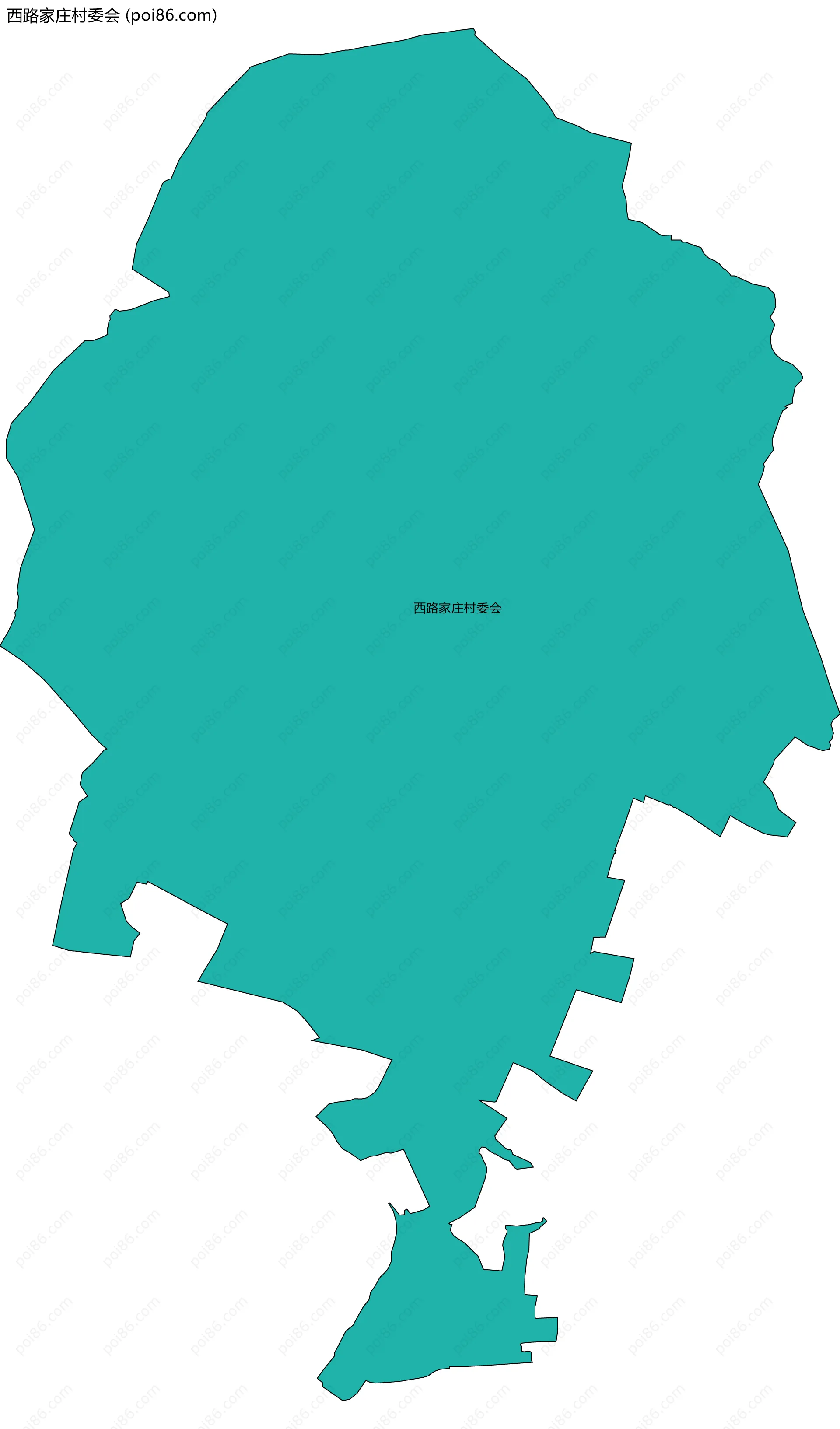 西路家庄村委会边界地图