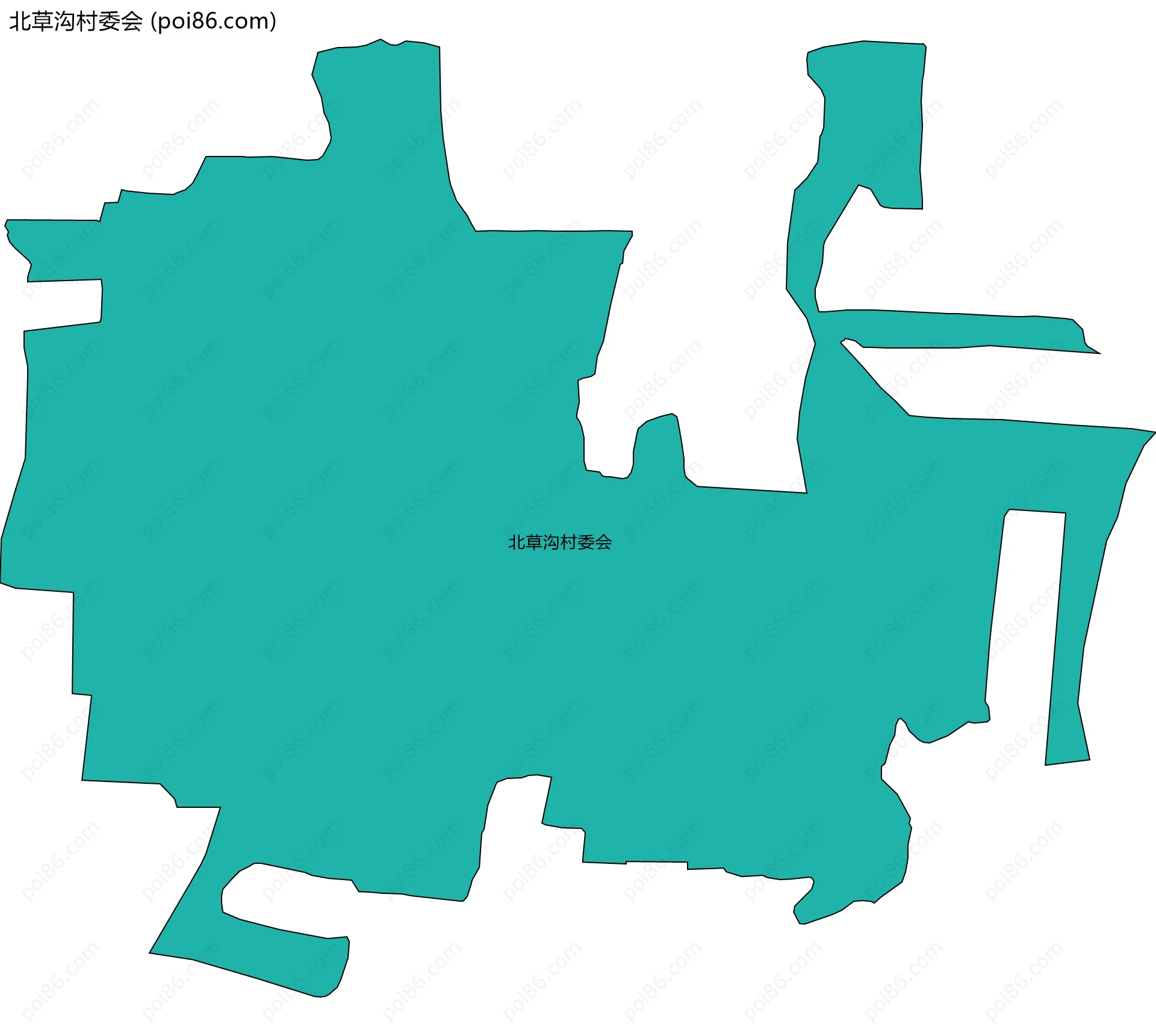 北草沟村委会边界地图