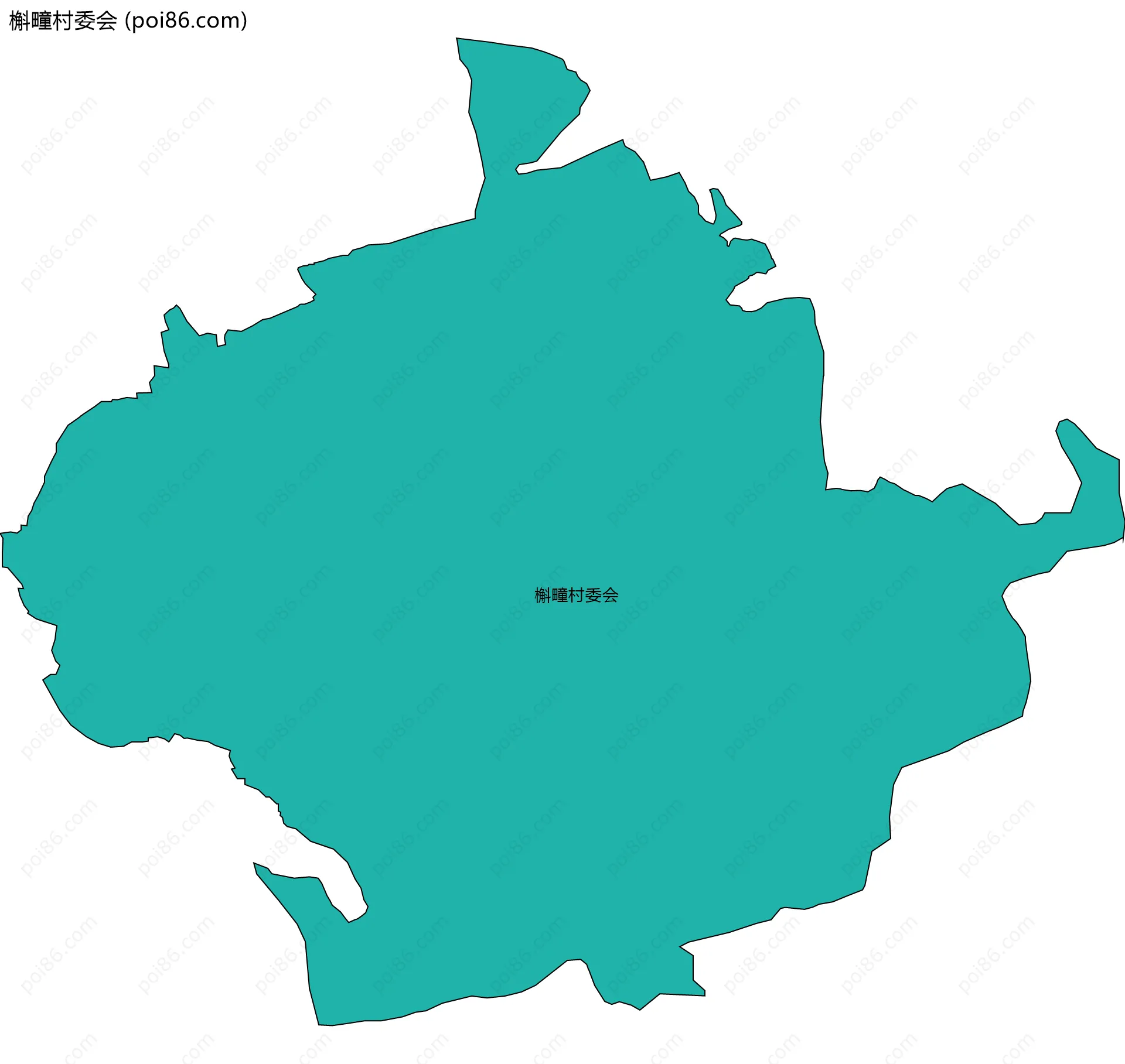 槲疃村委会边界地图