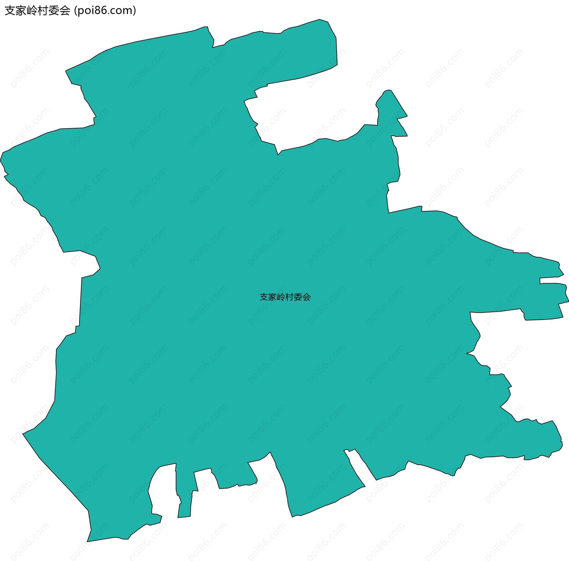支家岭村委会边界地图