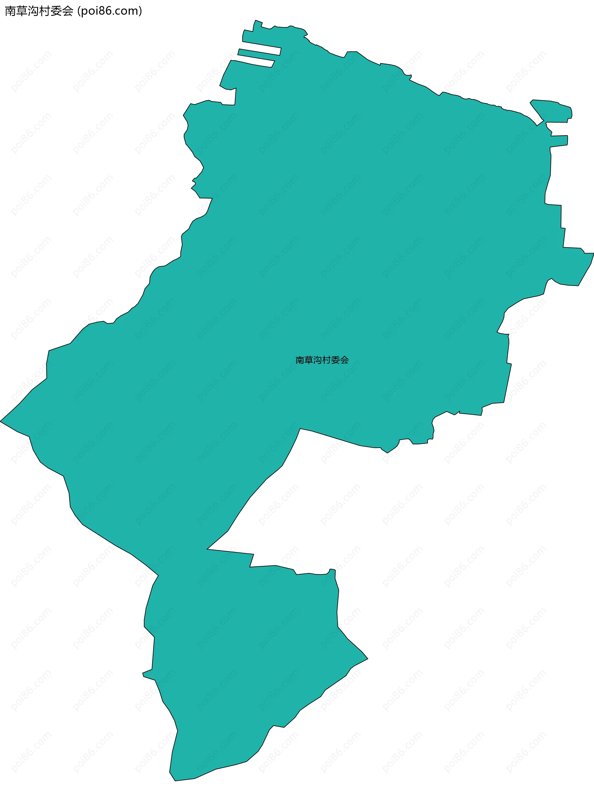 南草沟村委会边界地图