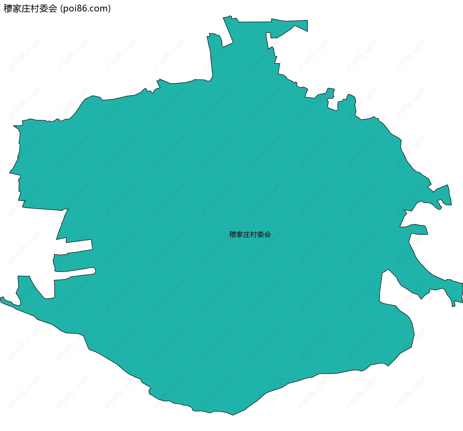穆家庄村委会边界地图