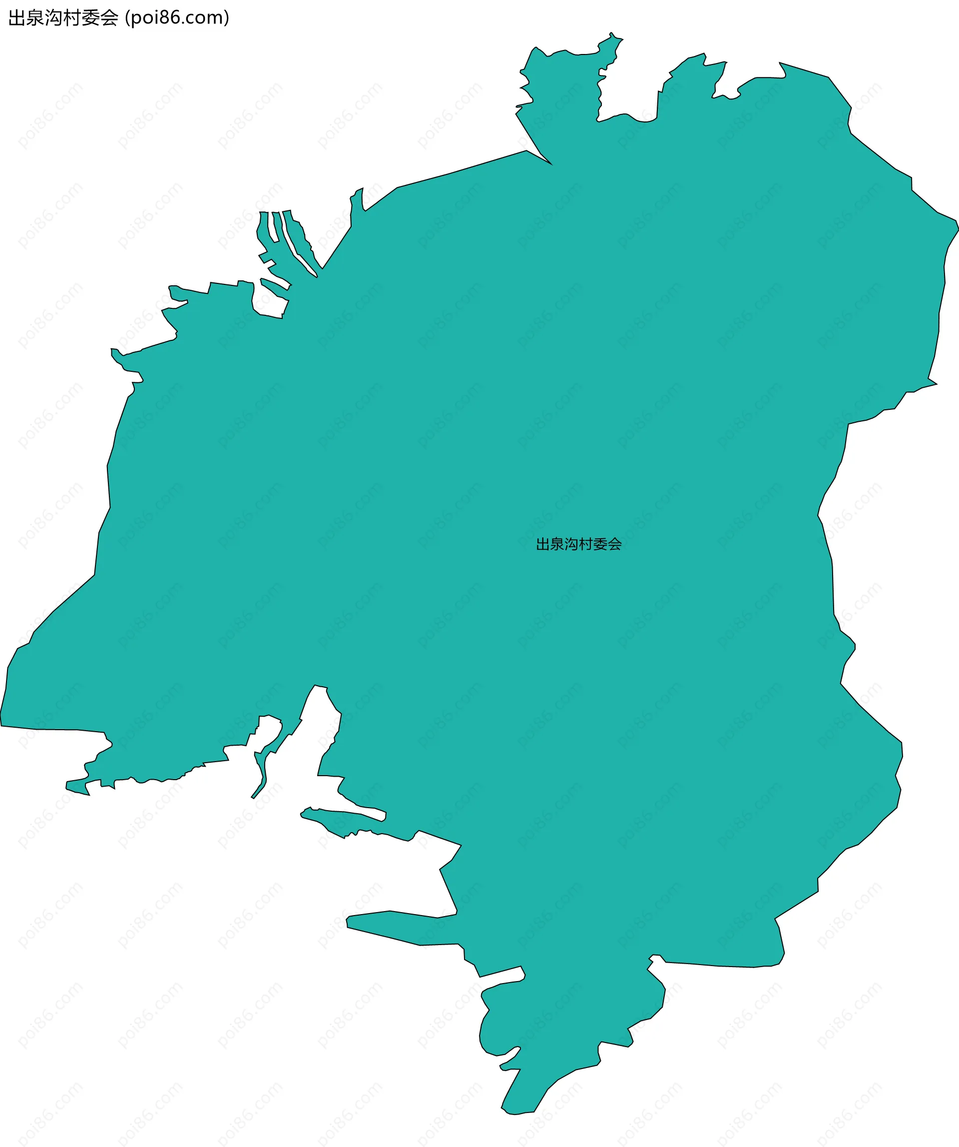 出泉沟村委会边界地图