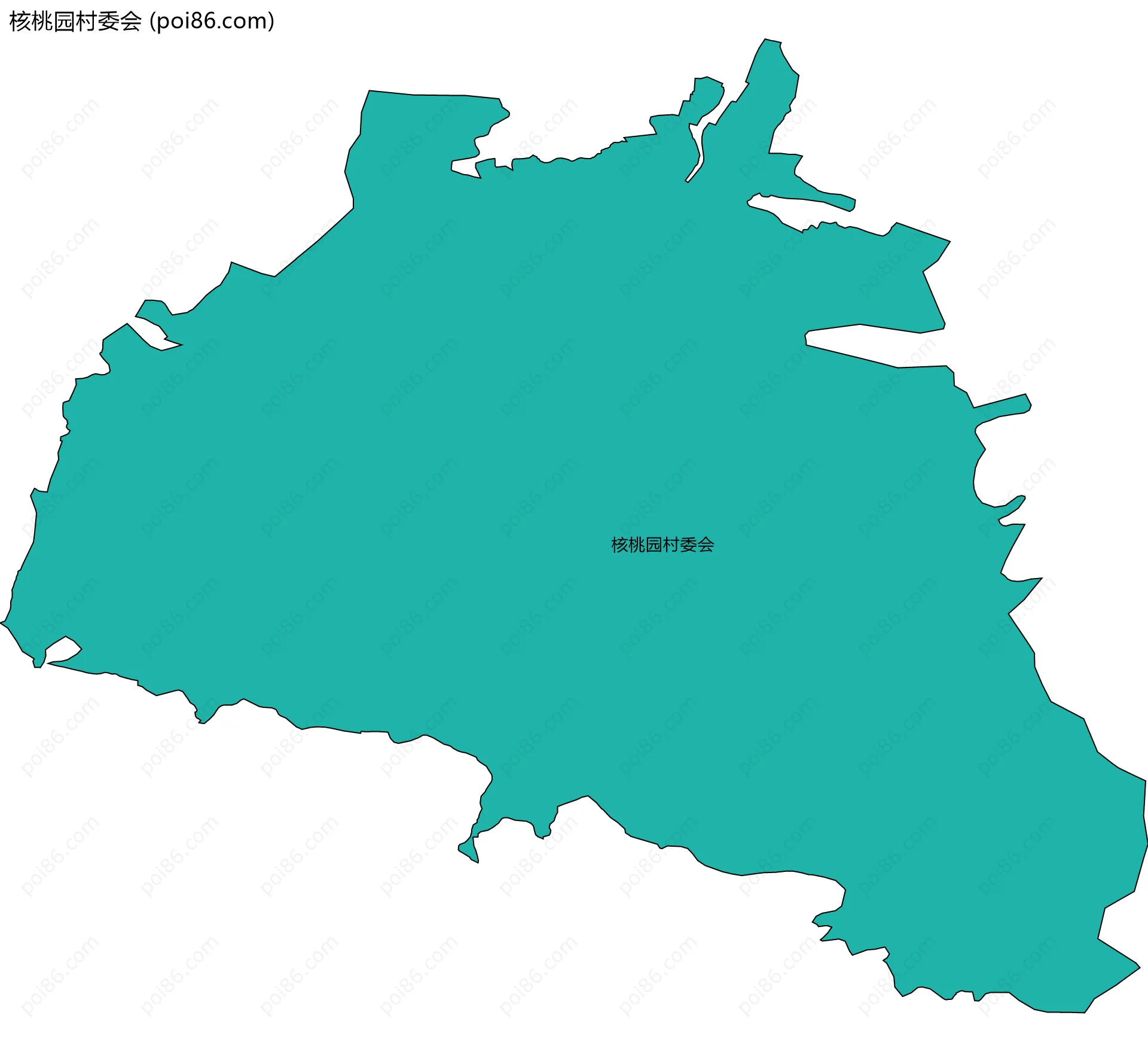 核桃园村委会边界地图