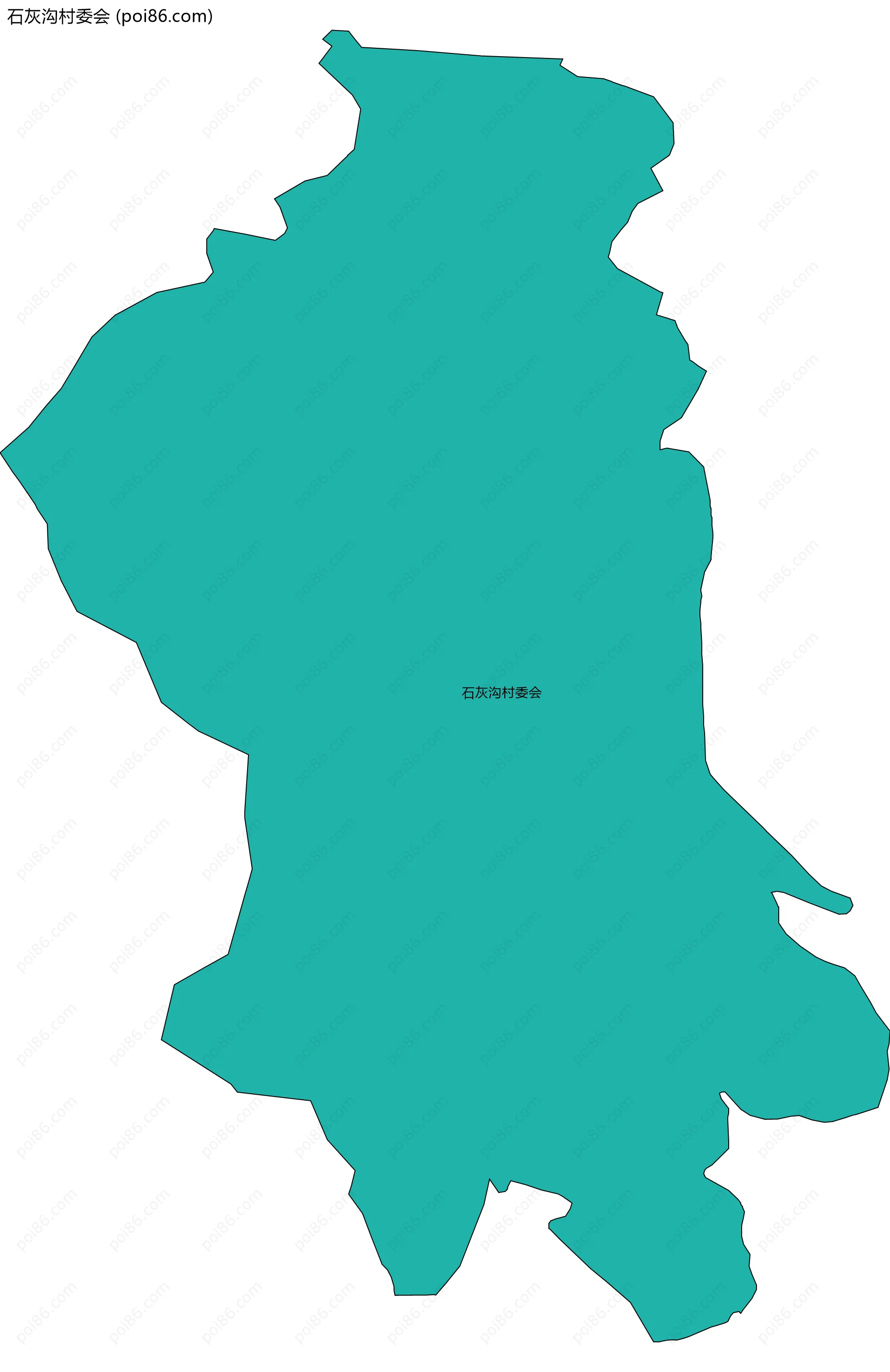 石灰沟村委会边界地图