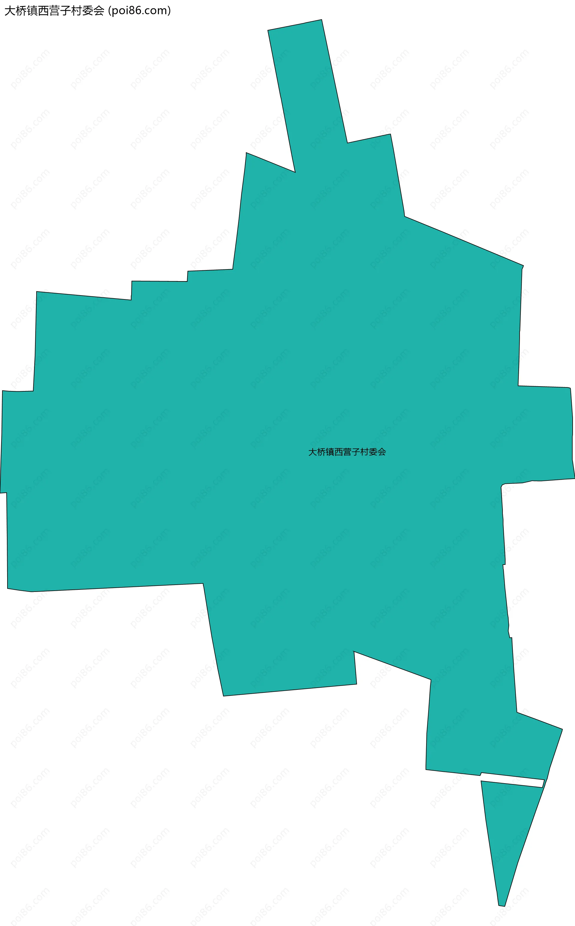 大桥镇西营子村委会边界地图