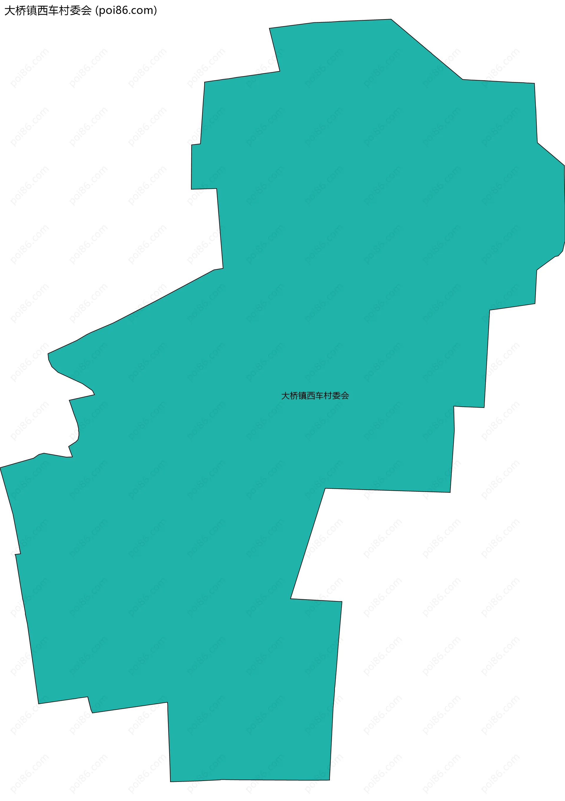 大桥镇西车村委会边界地图