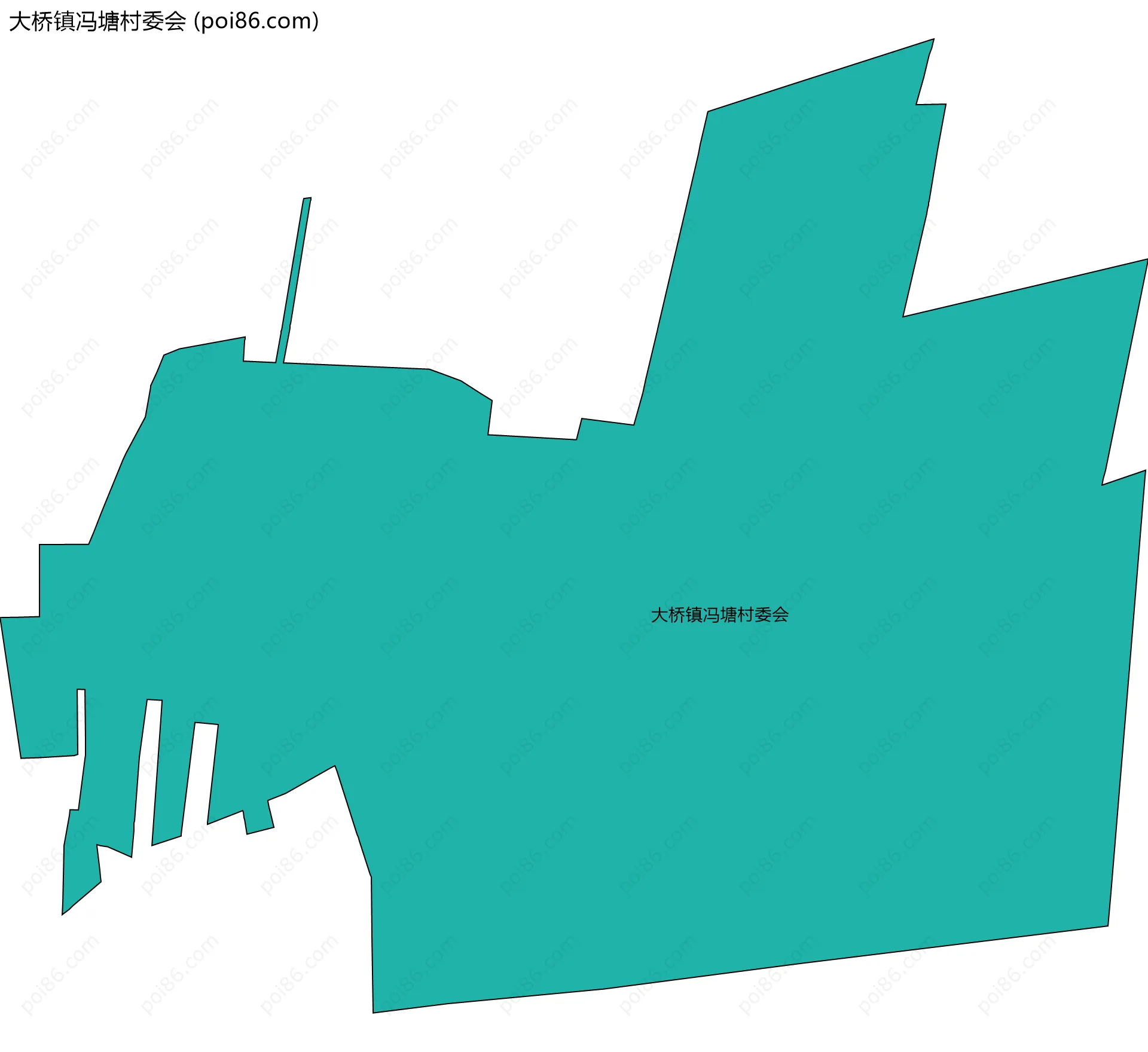 大桥镇冯塘村委会边界地图