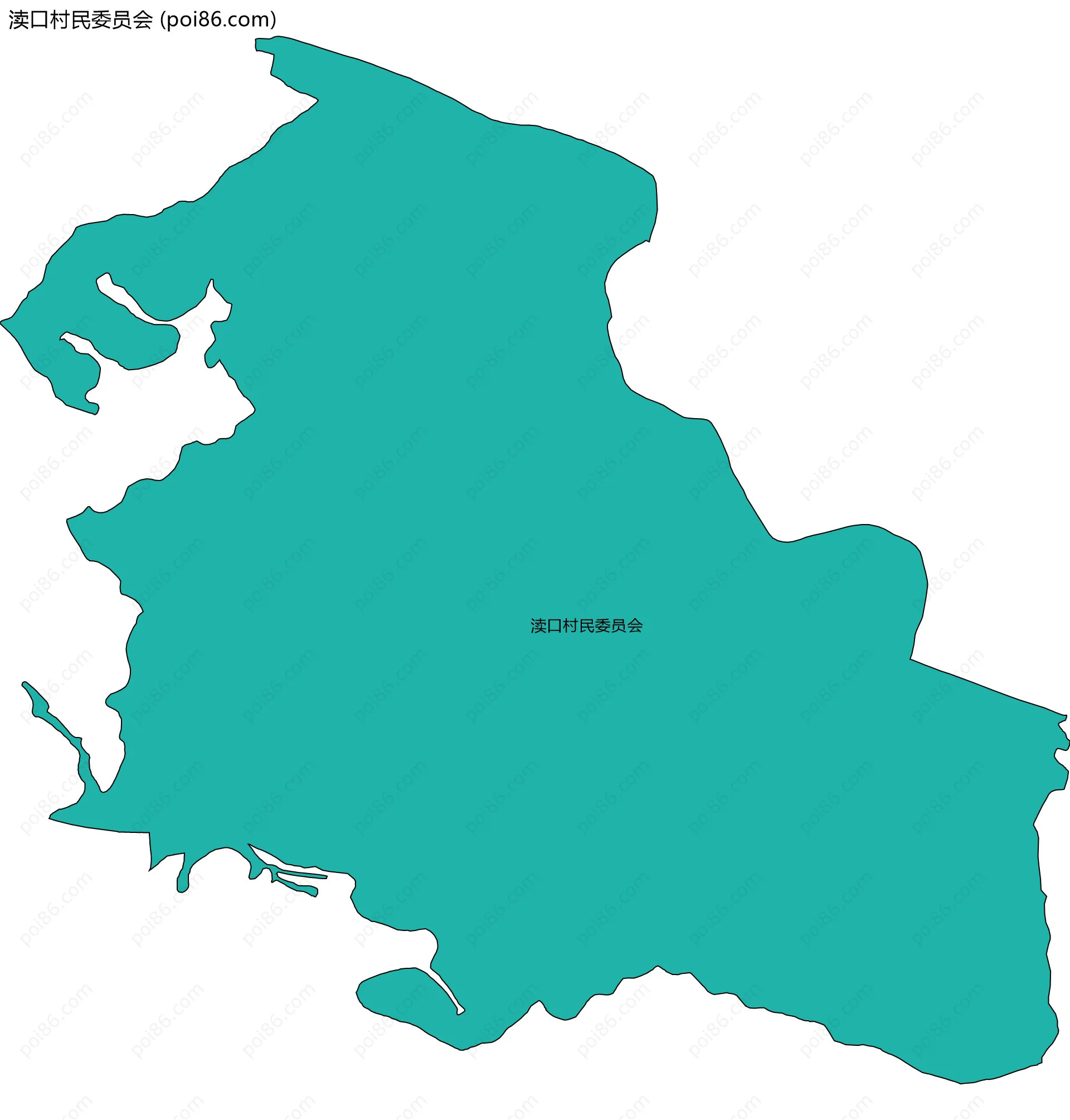 渎口村民委员会边界地图