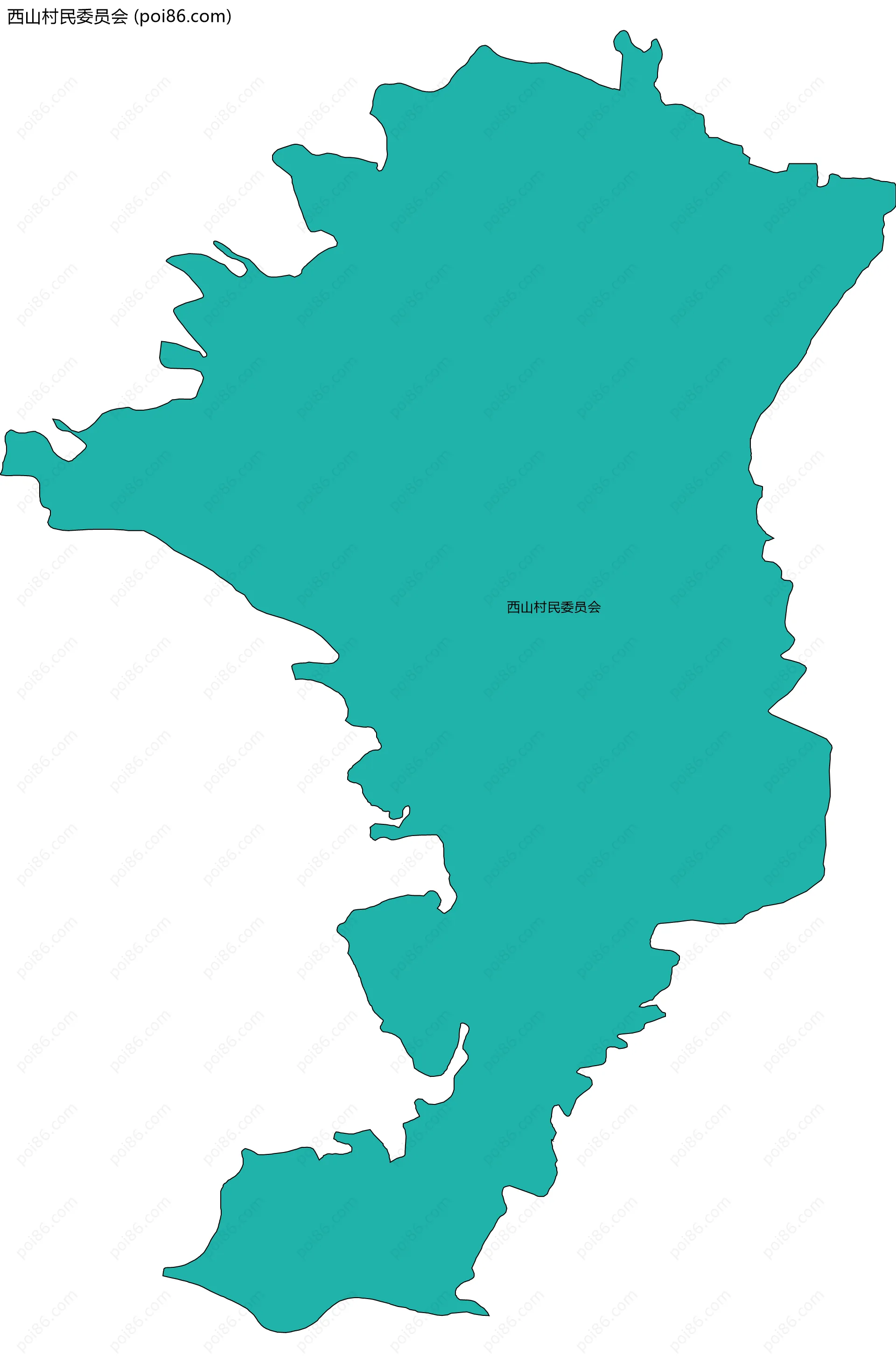 西山村民委员会边界地图