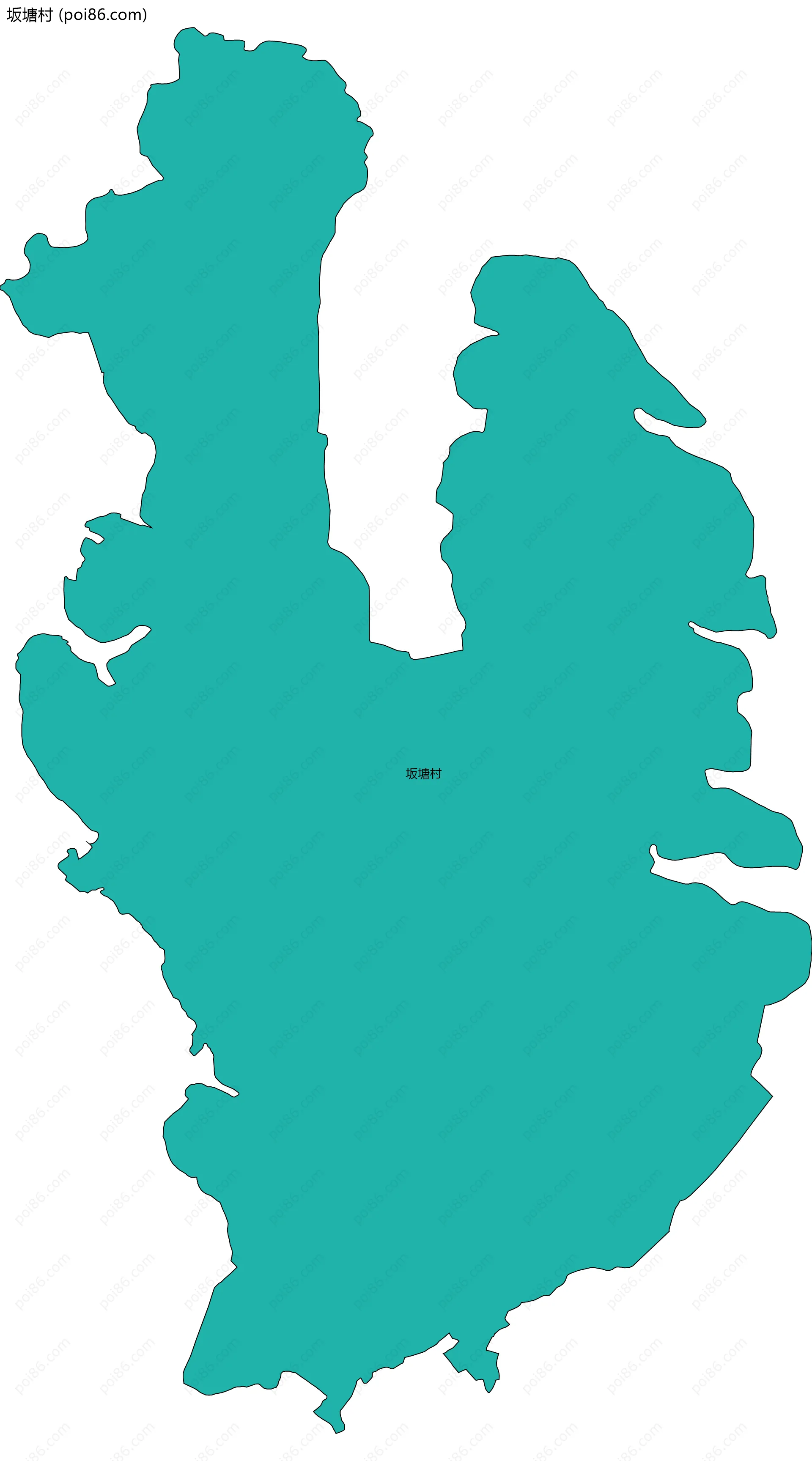 坂塘村边界地图