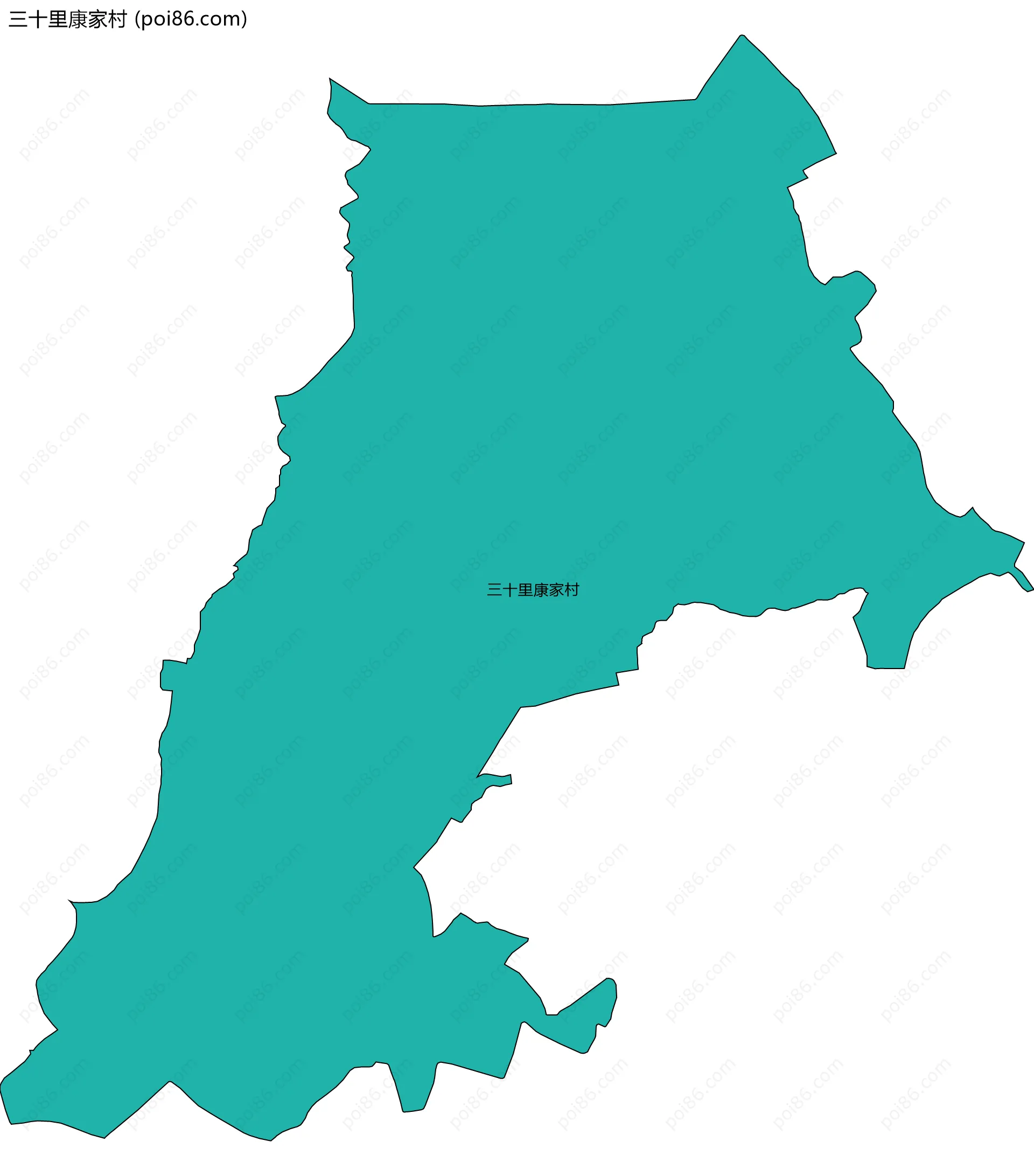 三十里康家村边界地图