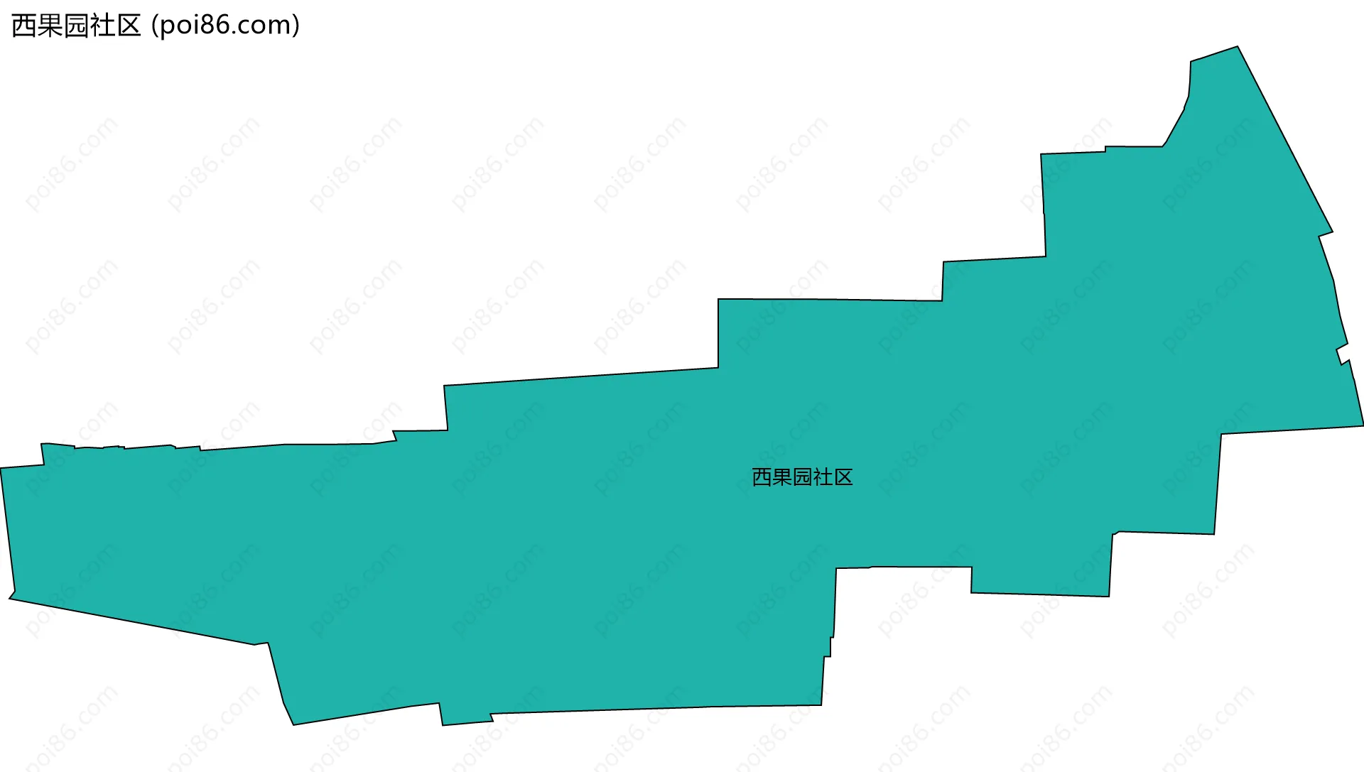 西果园社区边界地图