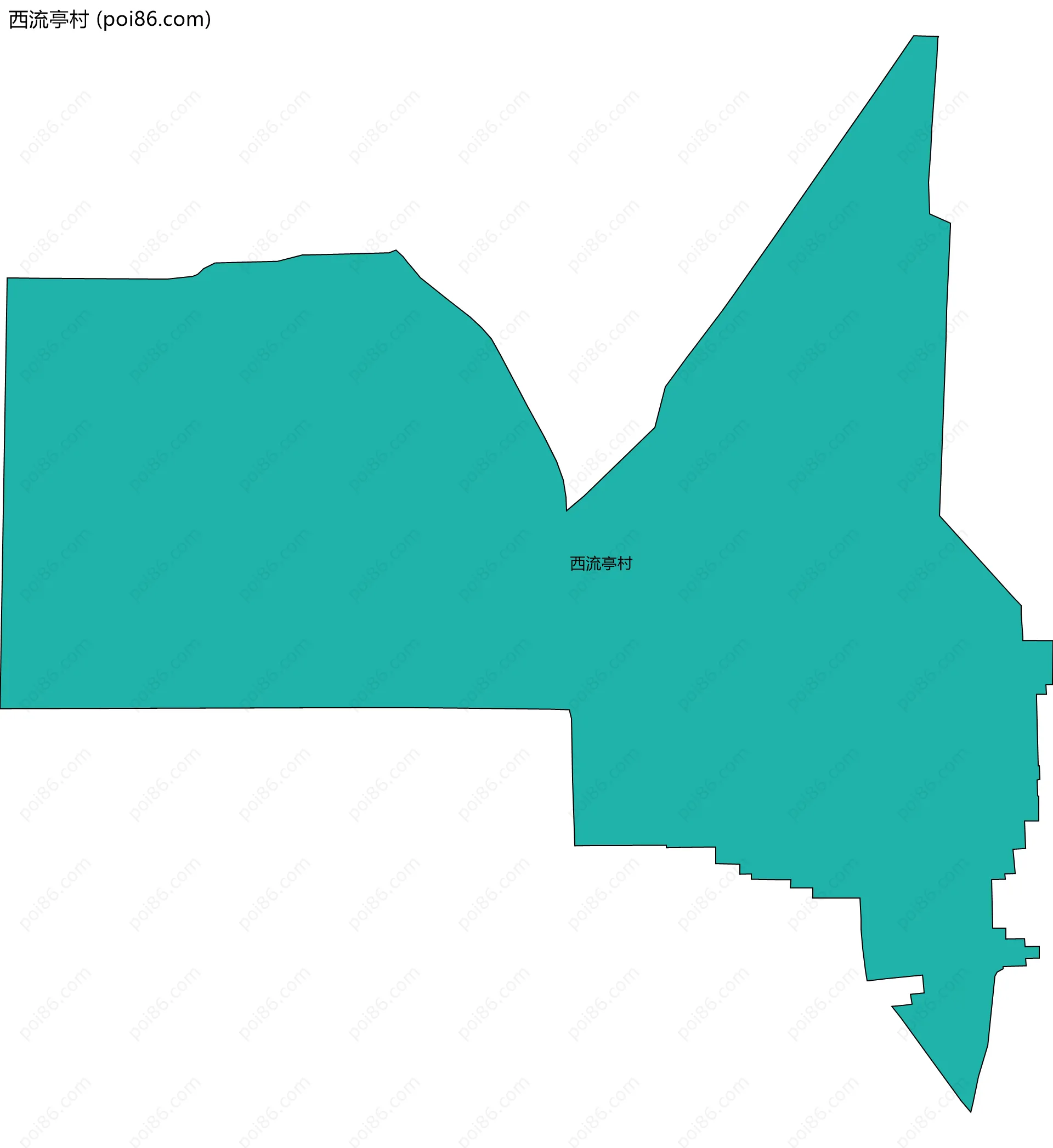 西流亭村边界地图