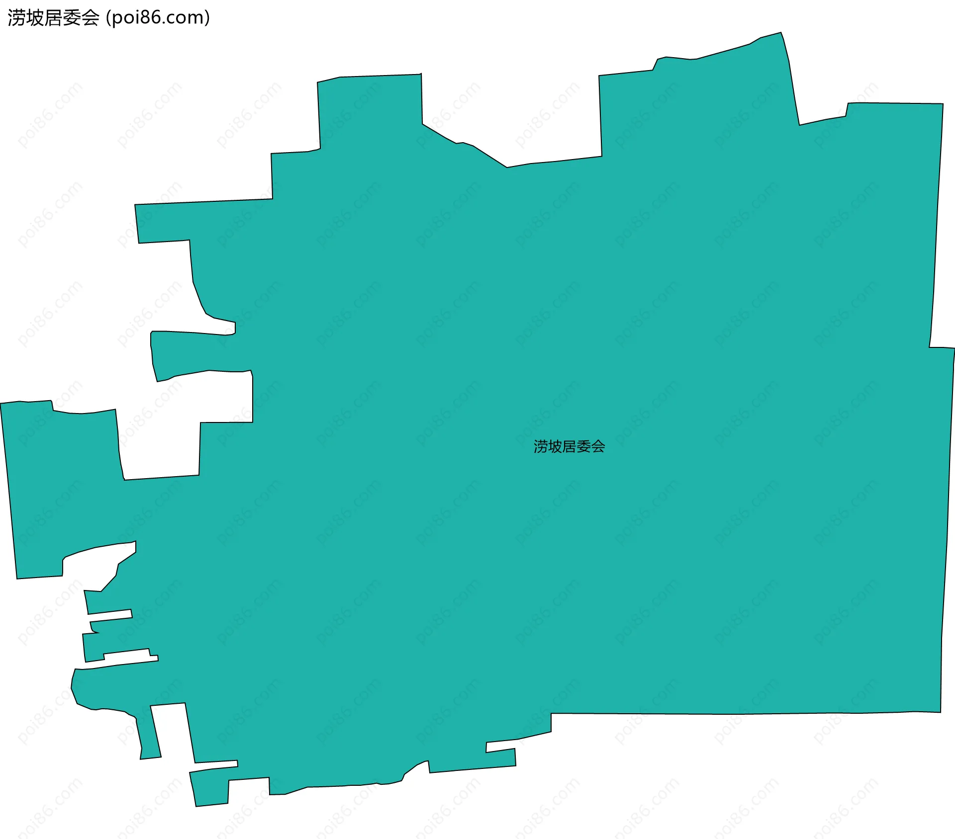 涝坡居委会边界地图