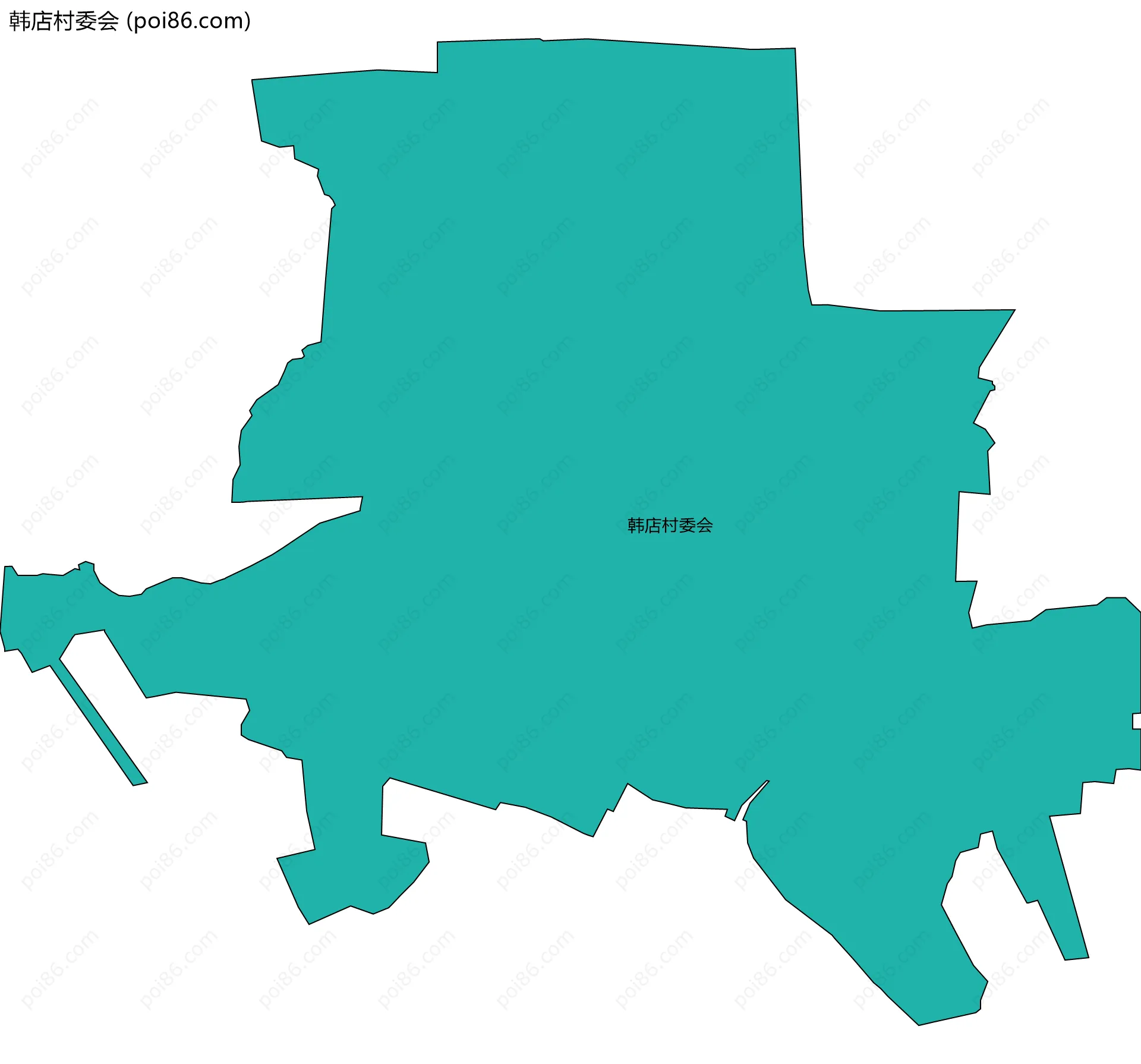 韩店村委会边界地图