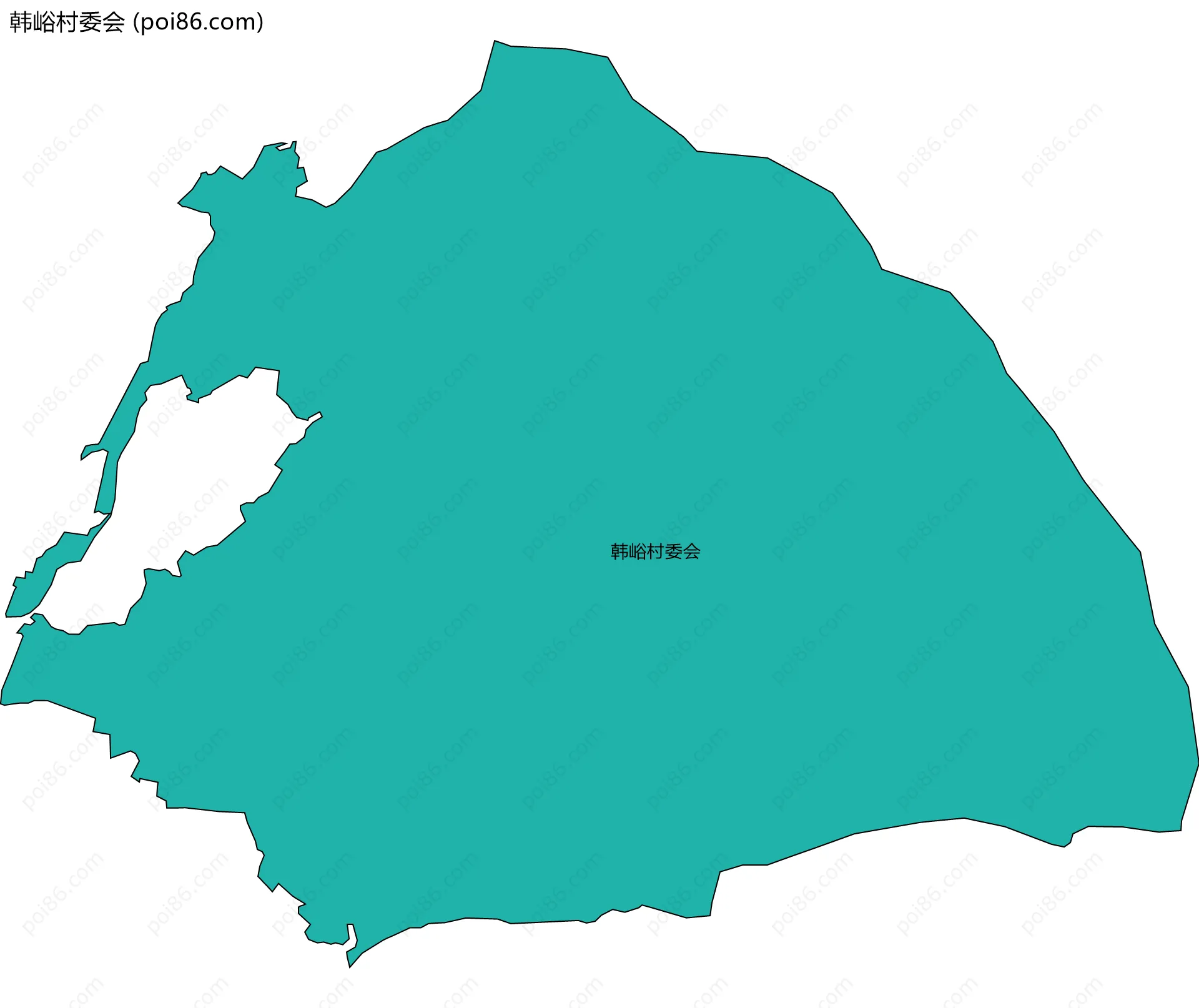 韩峪村委会边界地图