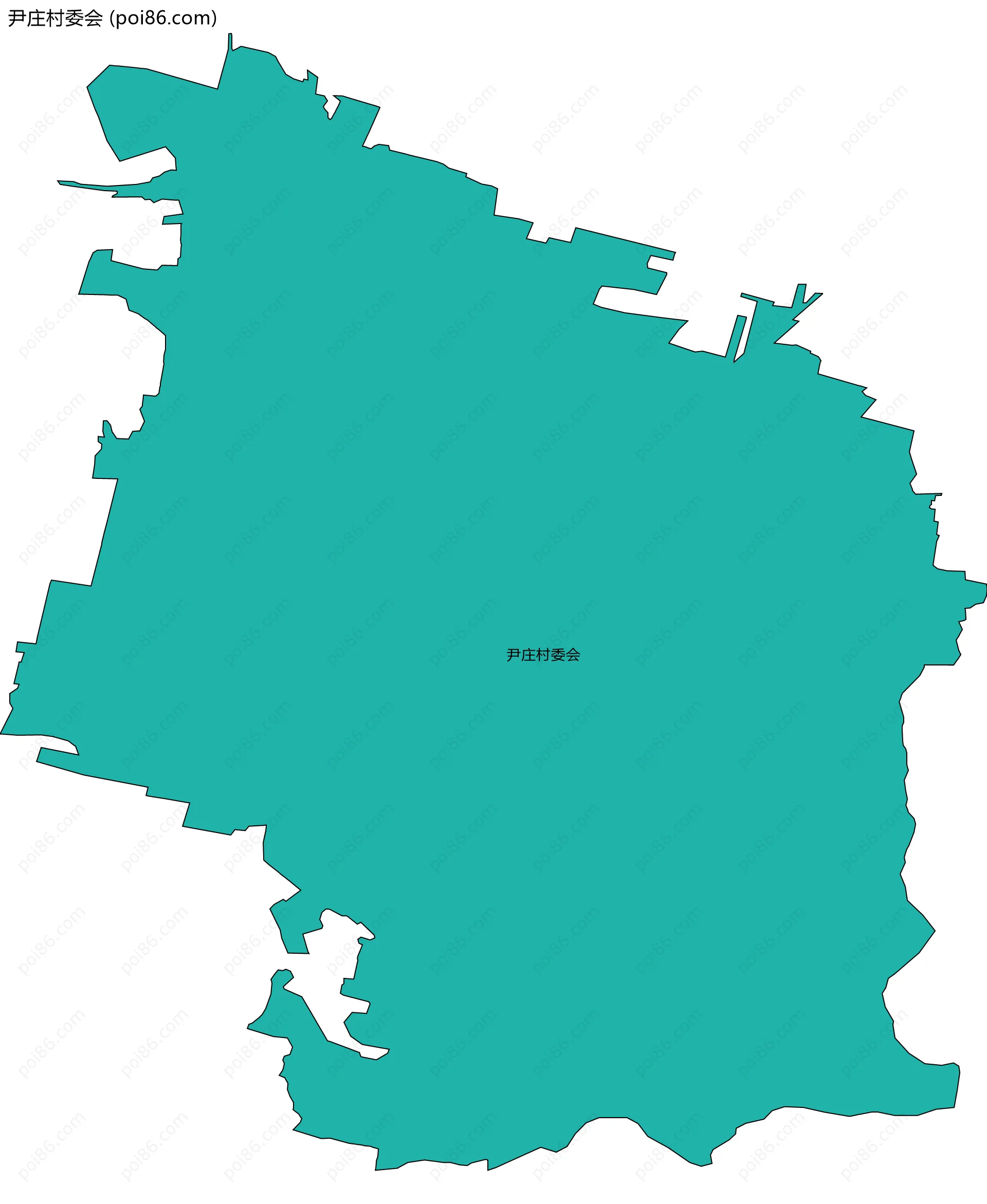 尹庄村委会边界地图
