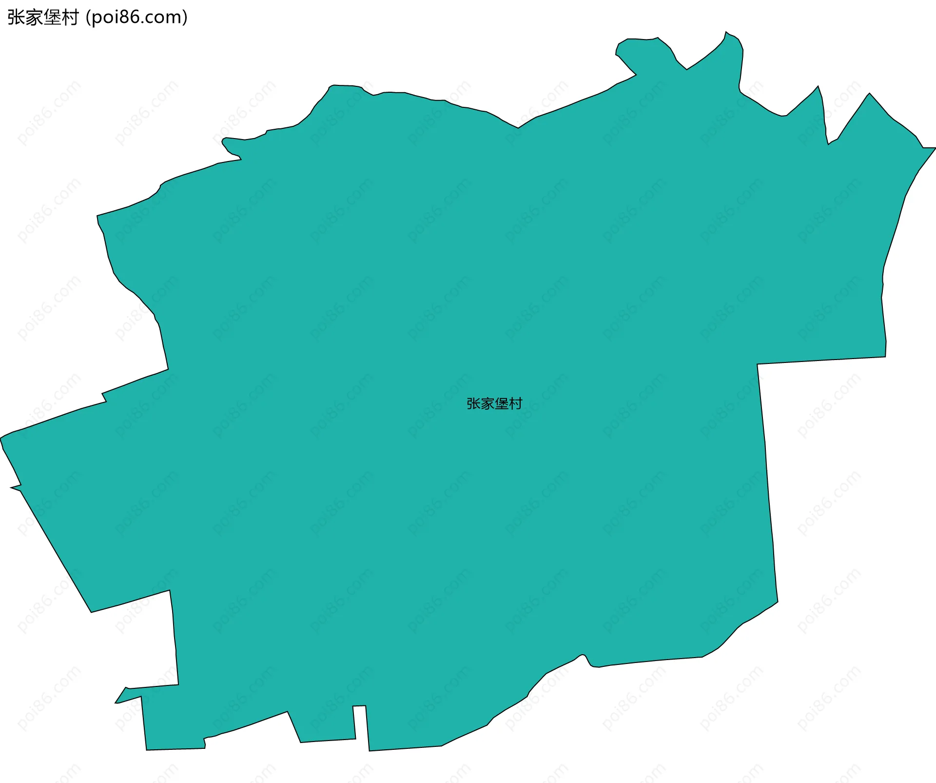 张家堡村边界地图