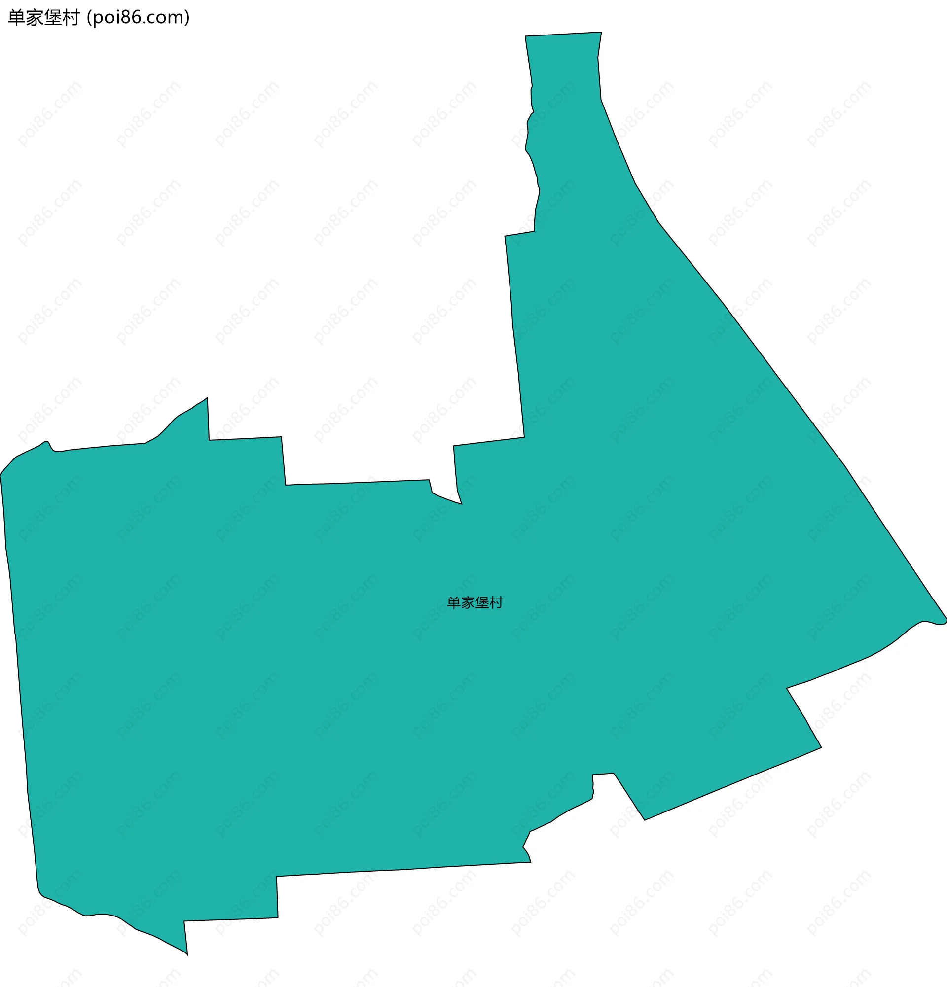 单家堡村边界地图