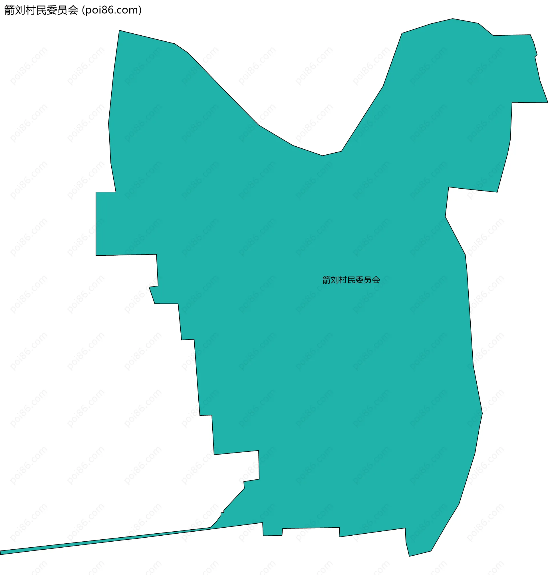箭刘村民委员会边界地图
