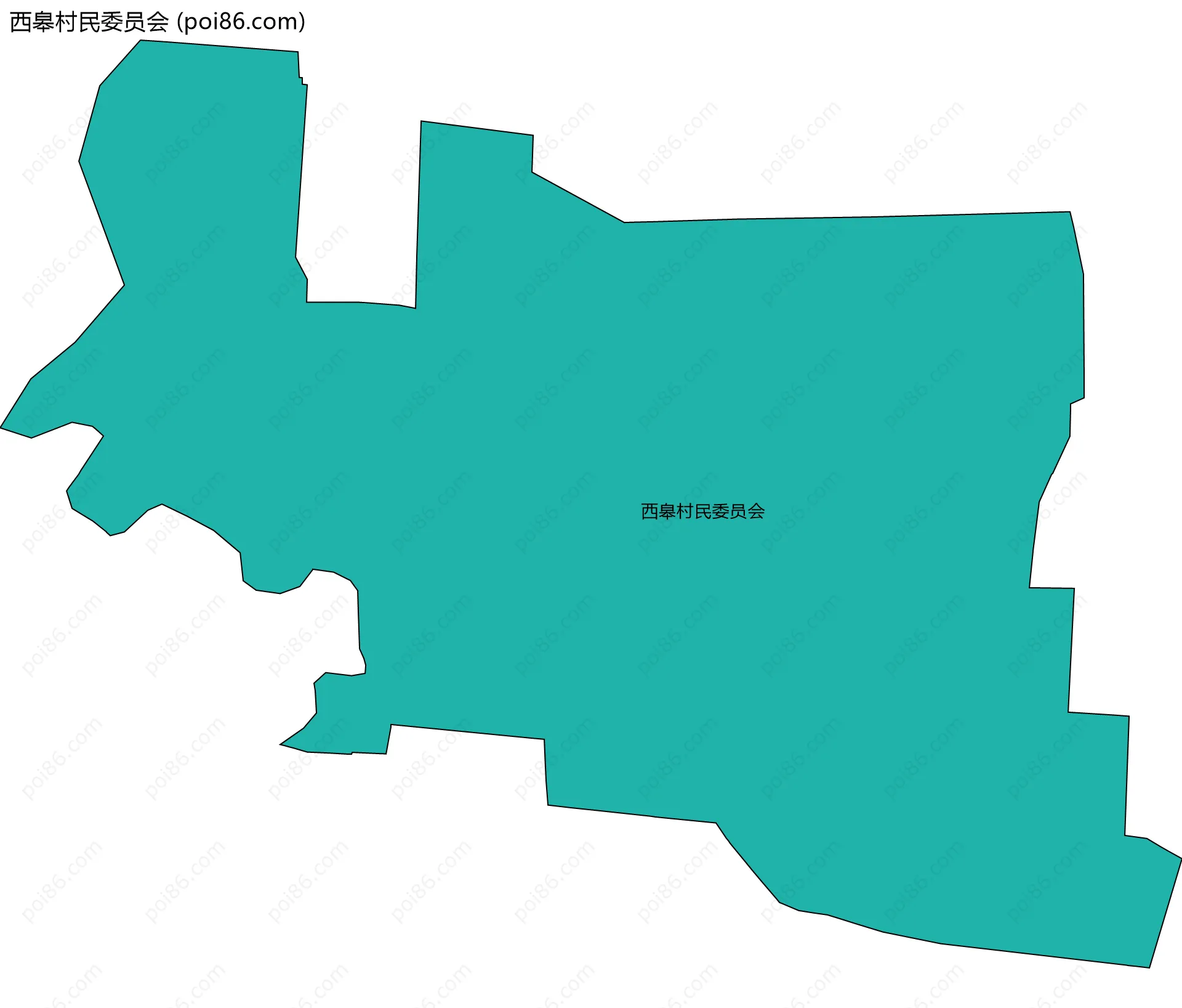 西皋村民委员会边界地图