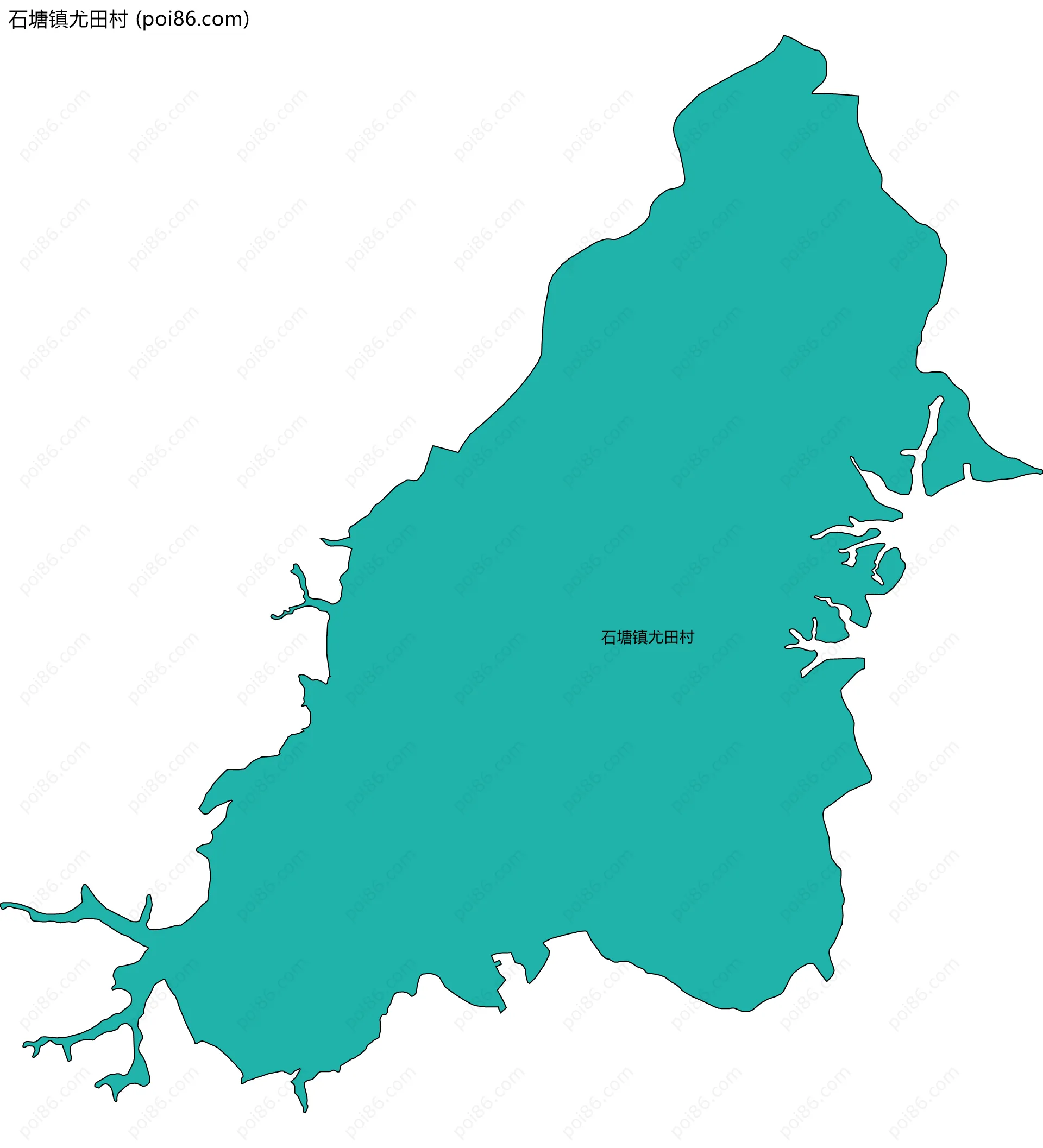 石塘镇尤田村边界地图