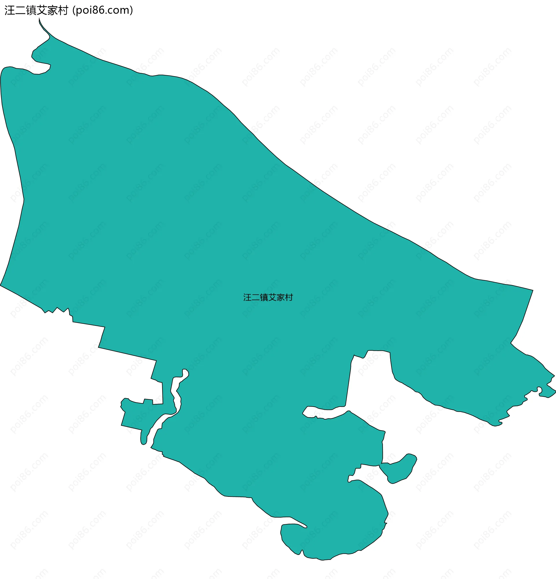 汪二镇艾家村边界地图