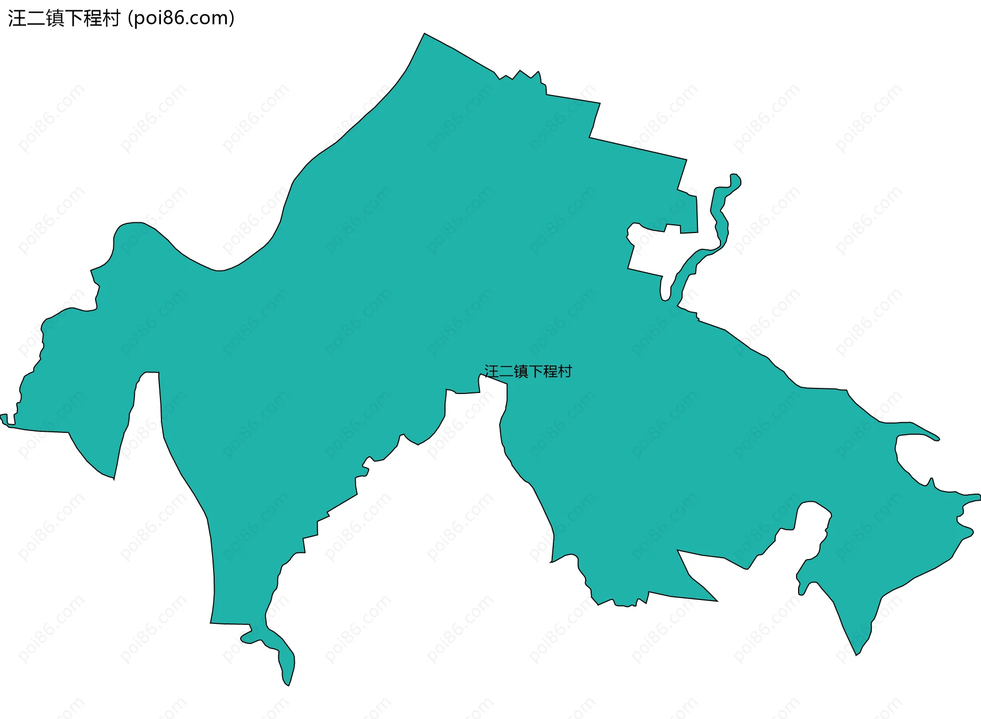 汪二镇下程村边界地图