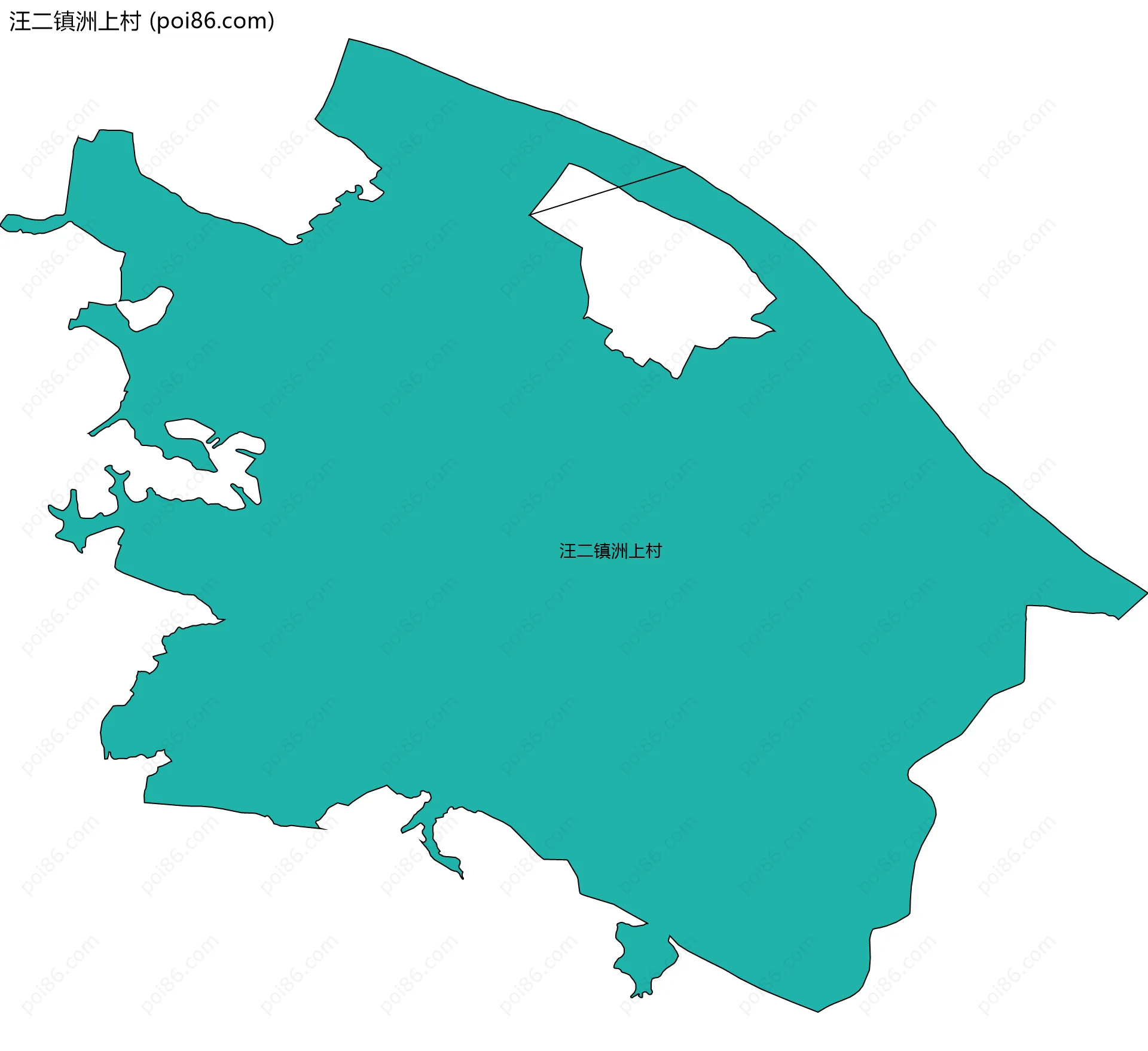 汪二镇洲上村边界地图