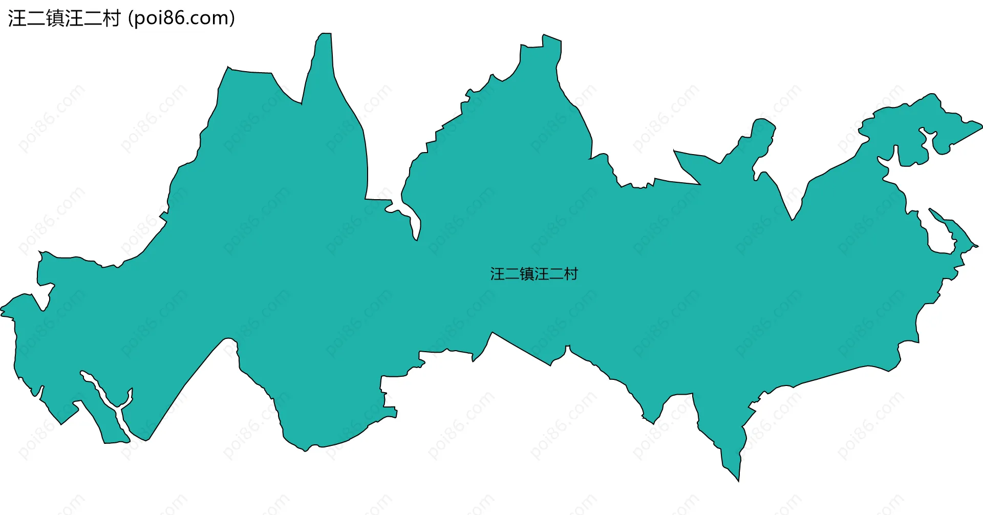 汪二镇汪二村边界地图