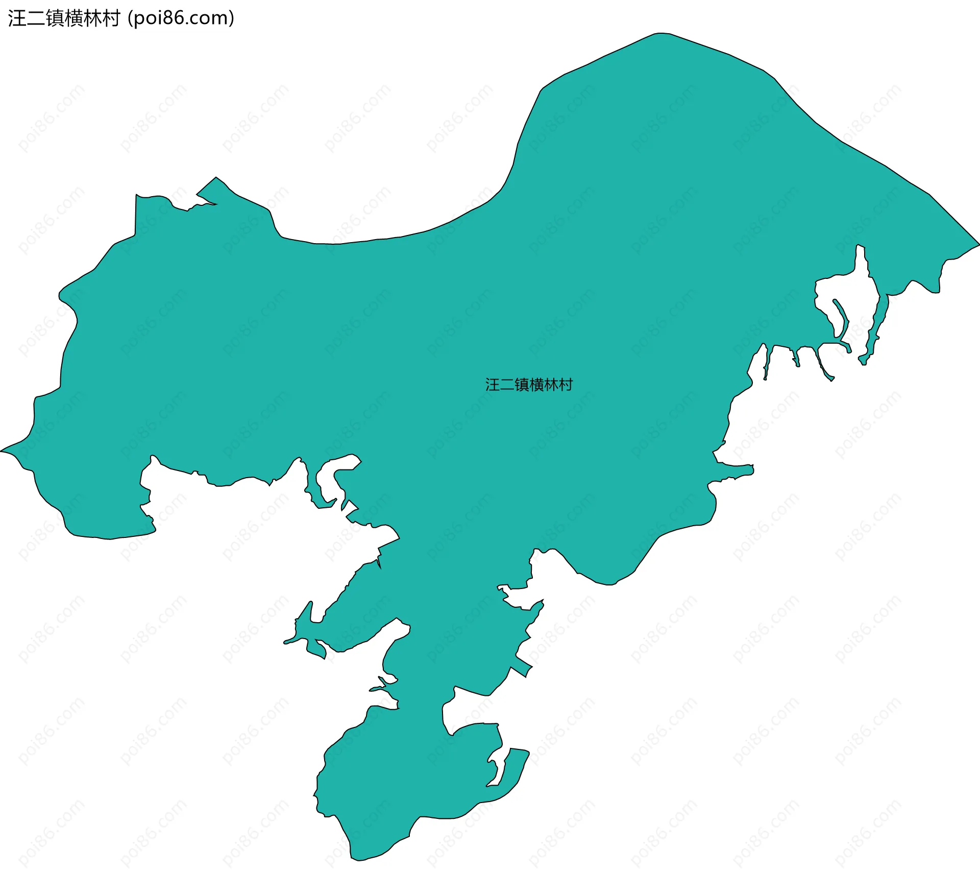 汪二镇横林村边界地图