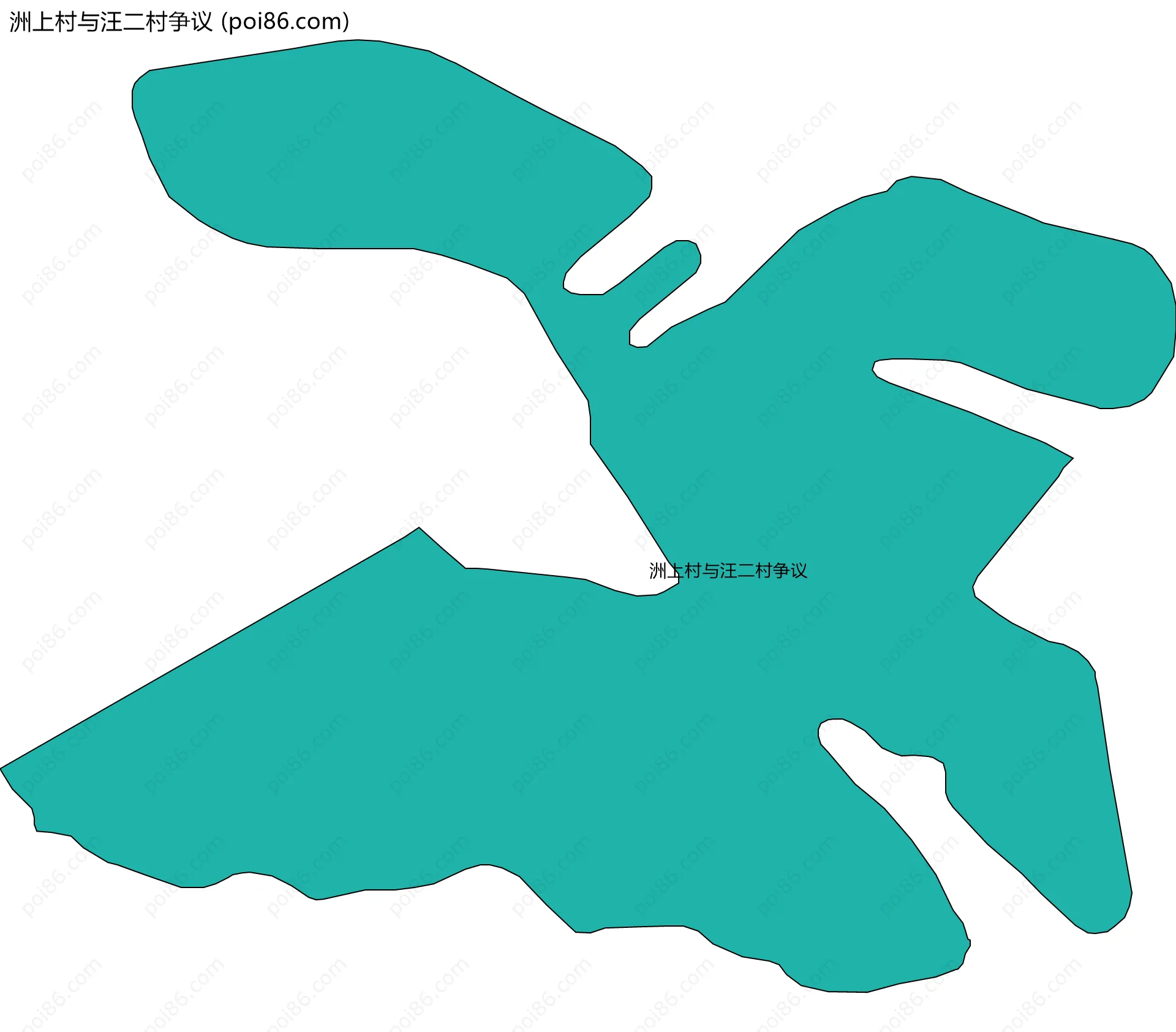 洲上村与汪二村争议边界地图